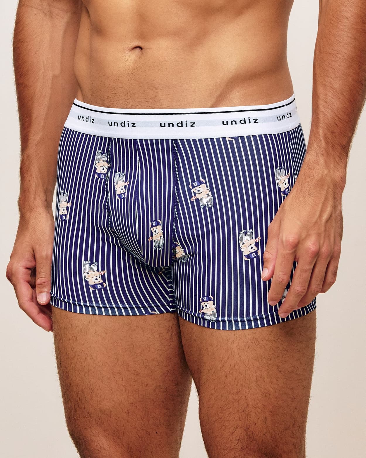 Boxer en coton à rayures et motif oursons - M - Undiz