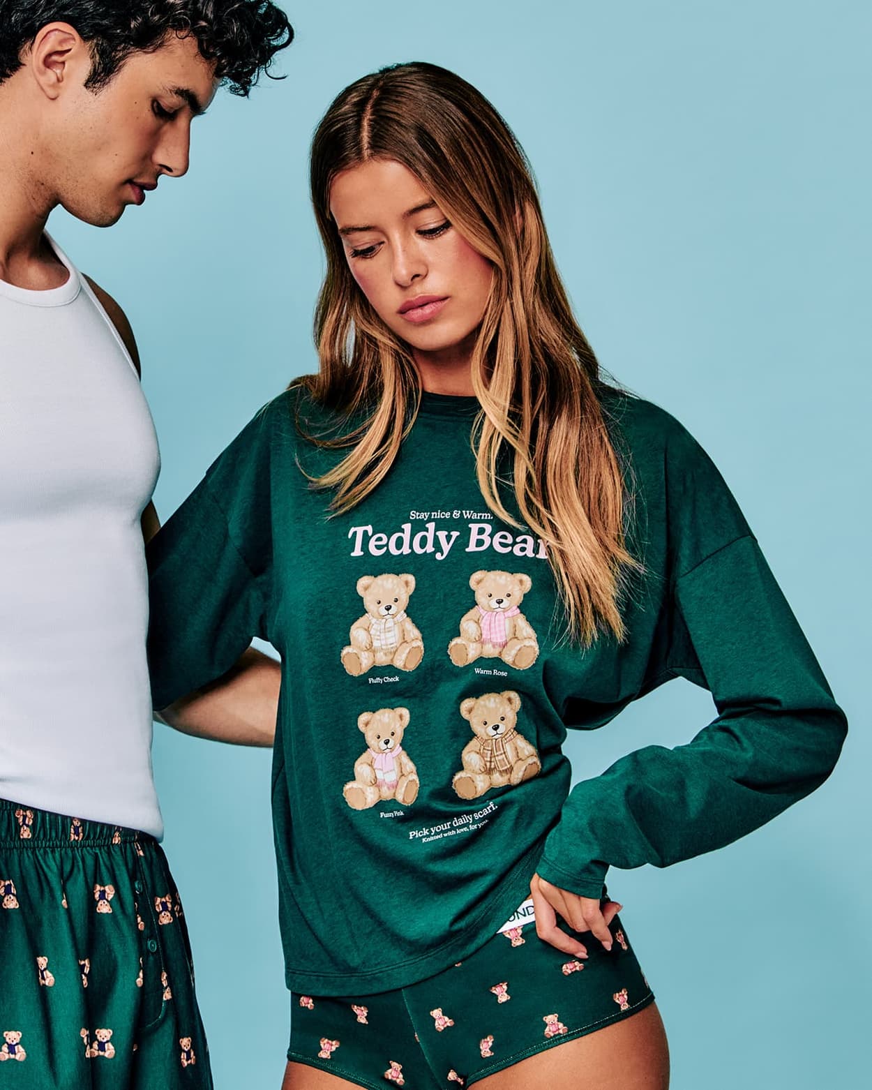 Conjunto de camiseta y pantalones con motivos de osos - M - Undiz