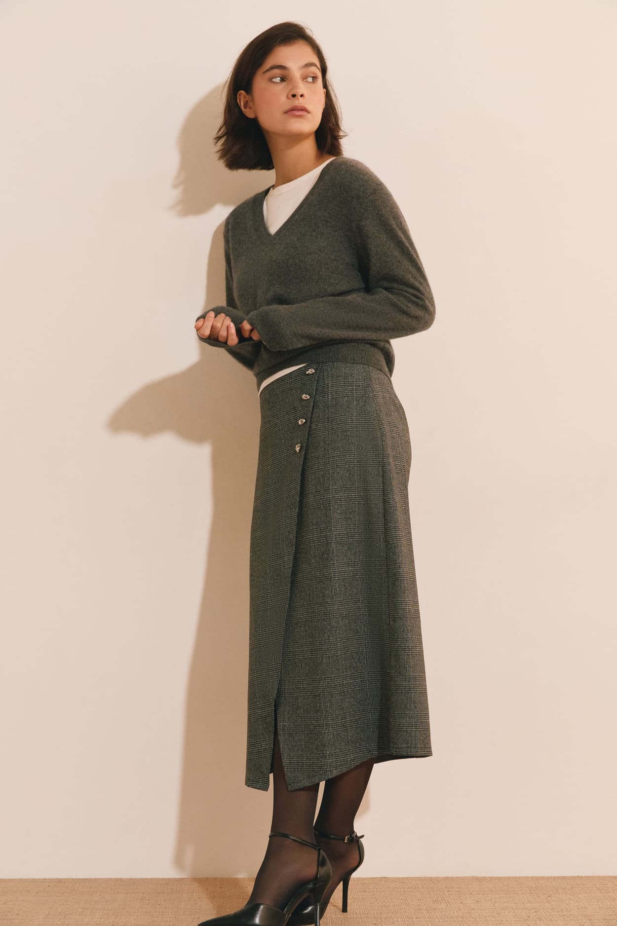 Jupe longue asymétrique - Judite Pdg - XL - Anthracite - Femme - Etam