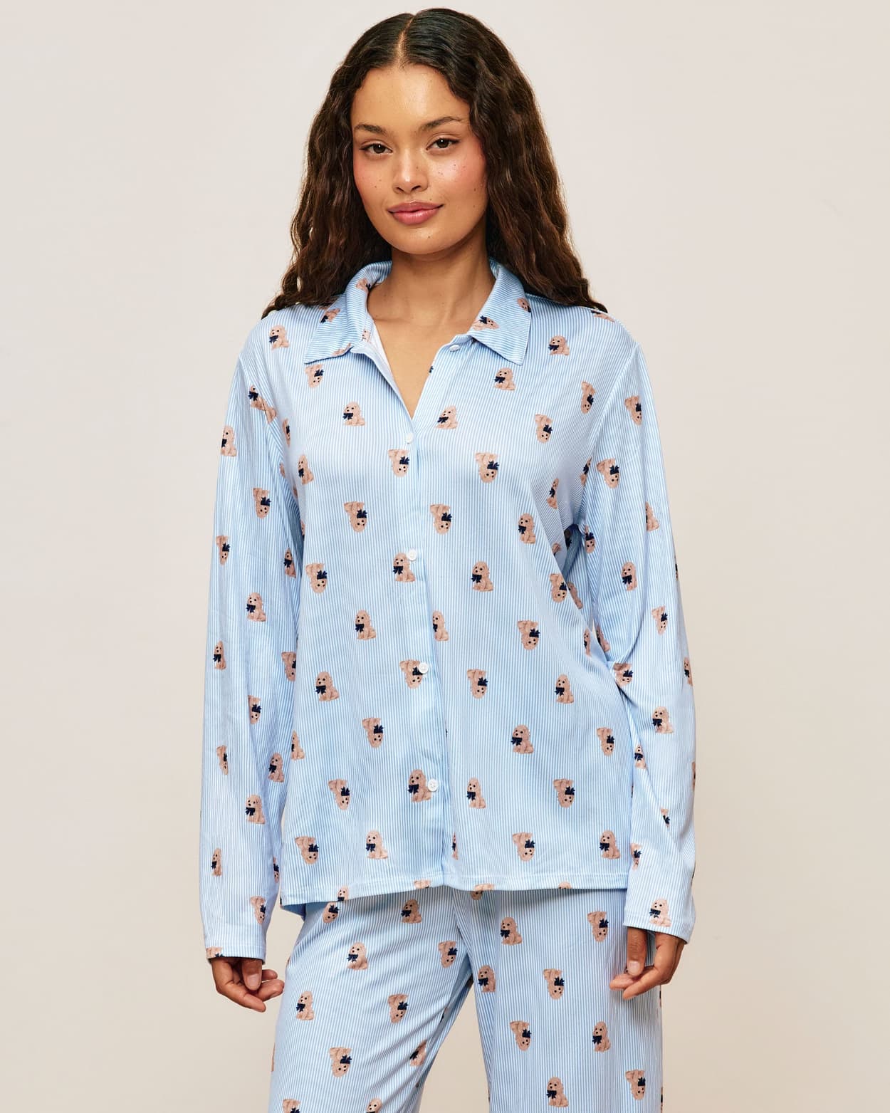 Ensemble chemise et pantalon à rayures et petits chiens - M - Undiz