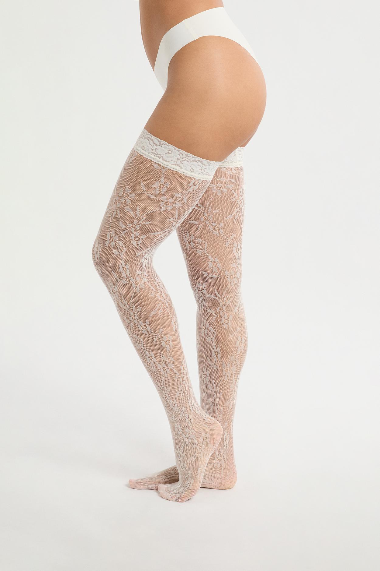 Pończochy przezroczyste we wzory