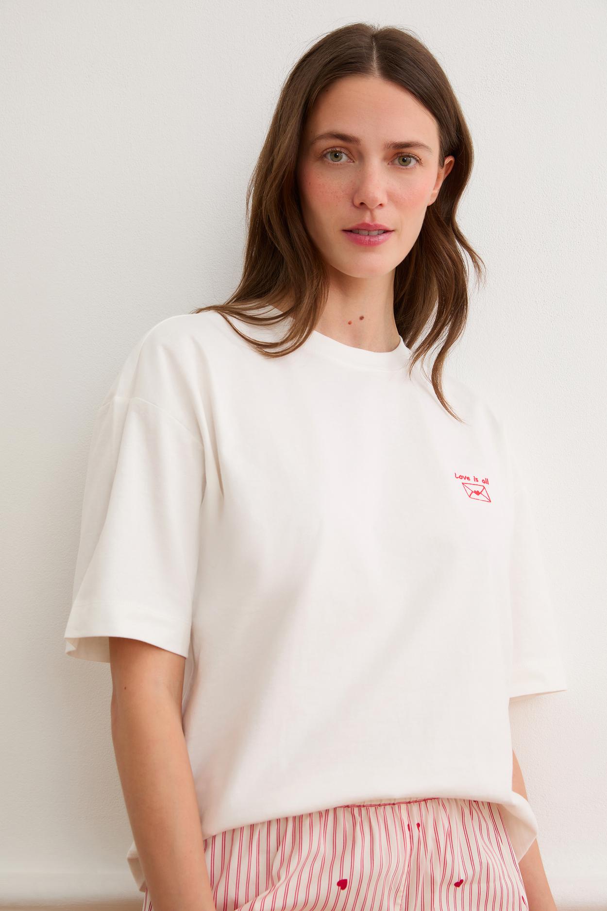 Koszulka z krótkim rękawem z napisem 