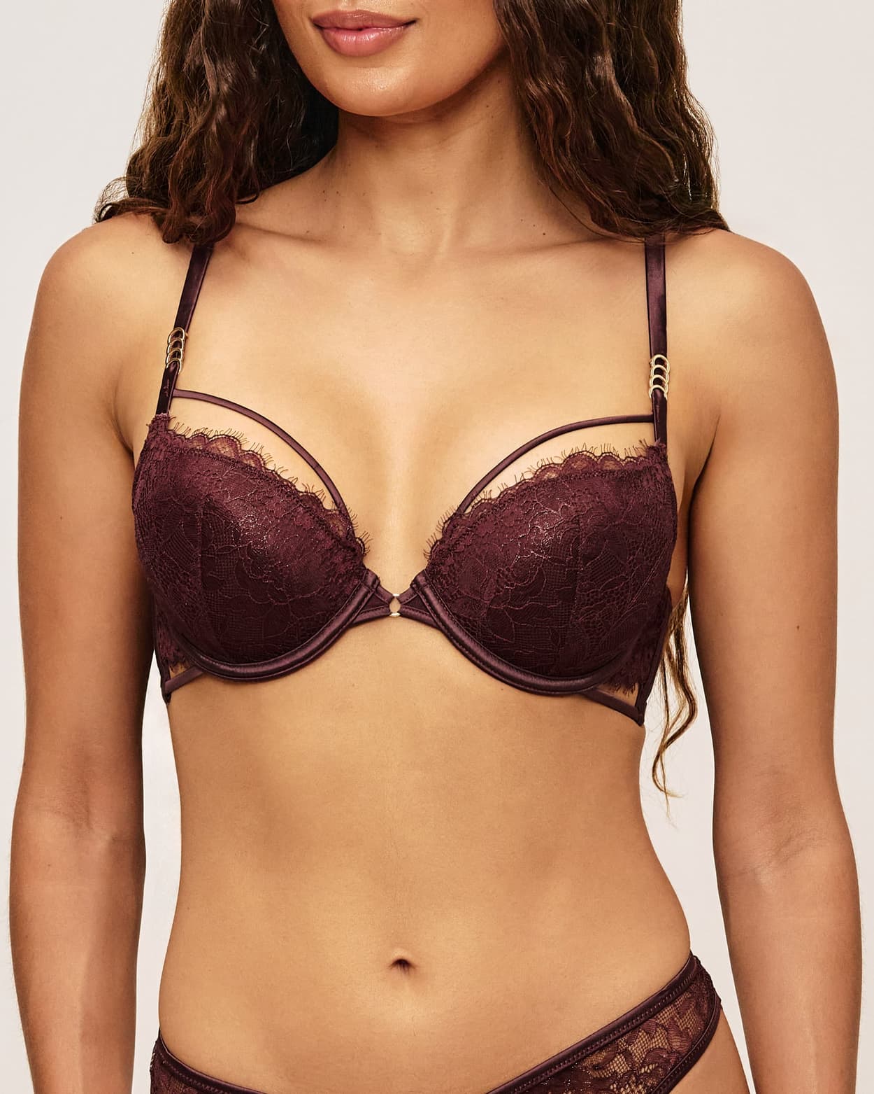 Lace push-up bh versierd met ringen - 70B - Undiz