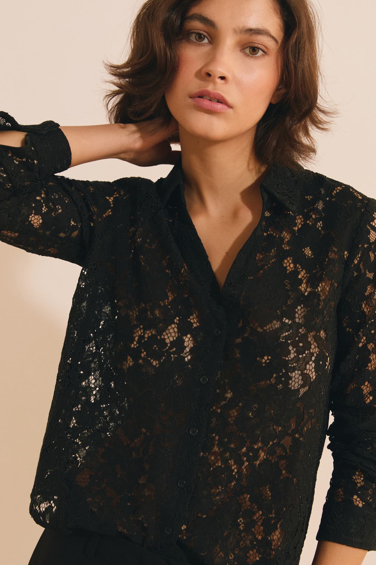 Chemise en dentelle - Cecilia - XL - Noir - Femme - Etam