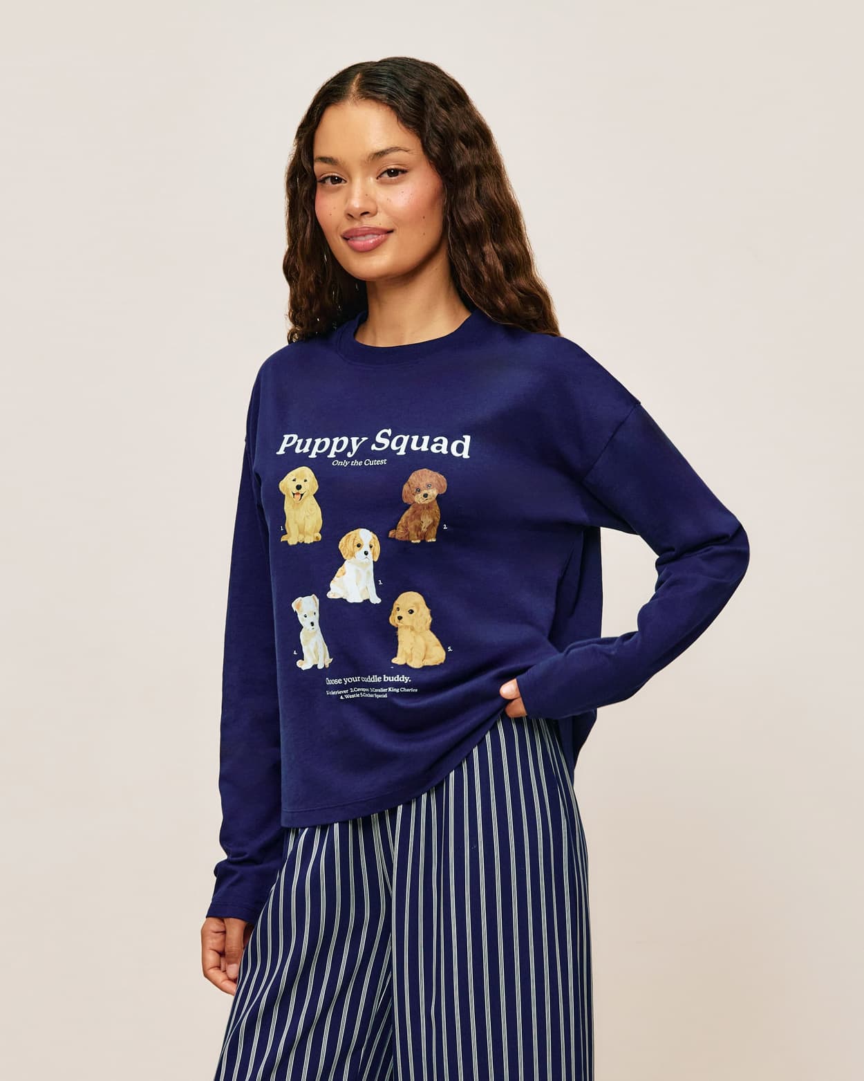 T-shirt en broek set met puppypatroon - XS - Undiz