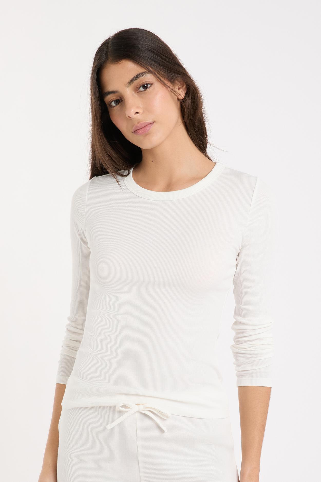 Koszulka piżamowa z okrągłym dekoltem z bawełny