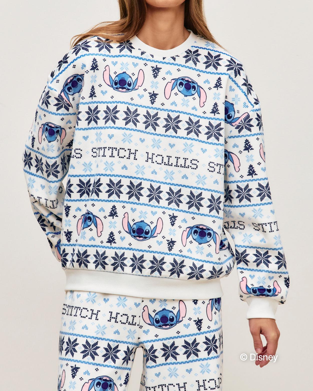 Sweatshirt velours Stitch - blanc casse - M - Undiz