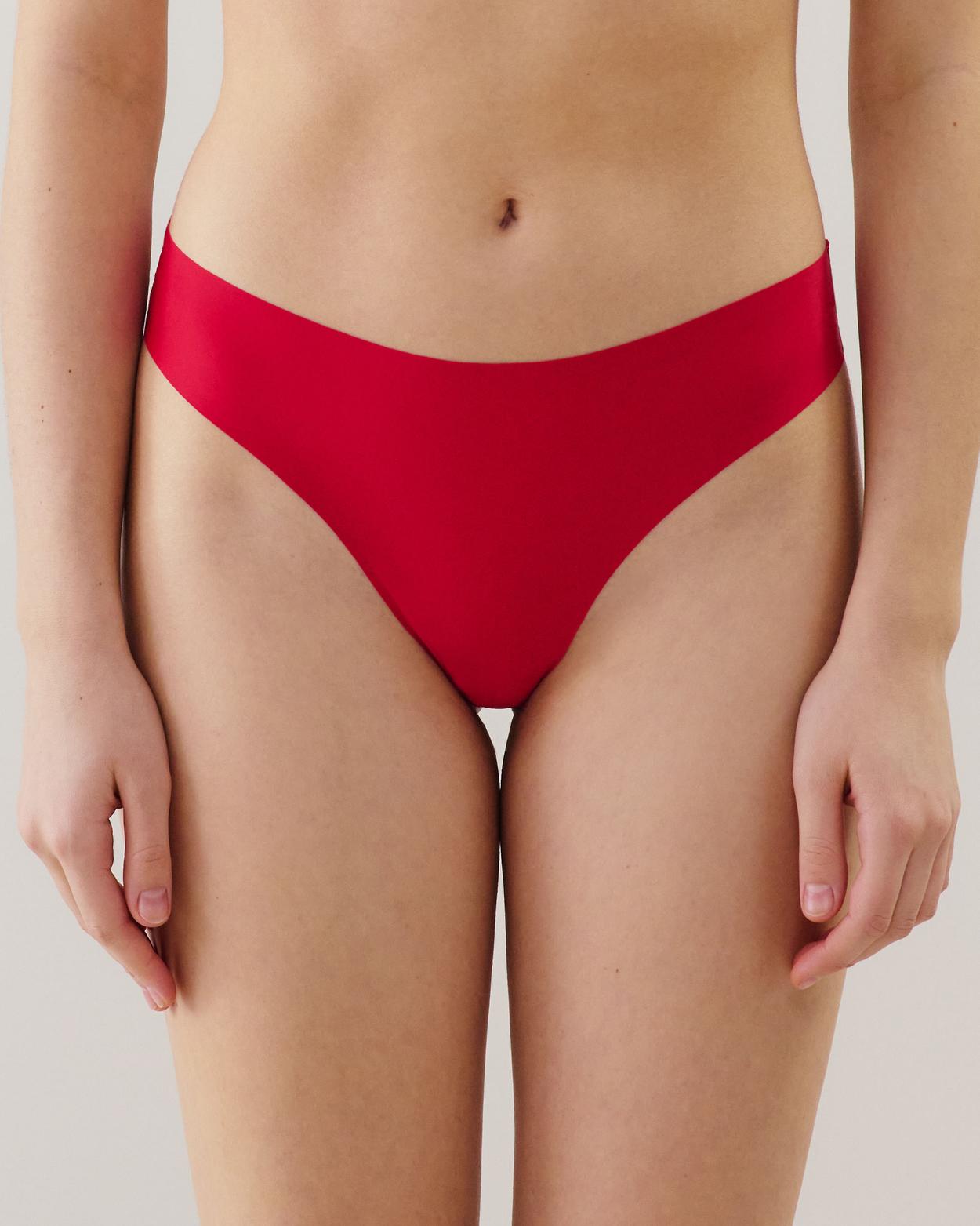 Culotte en microfibre et dentelle rouge - S - Undiz