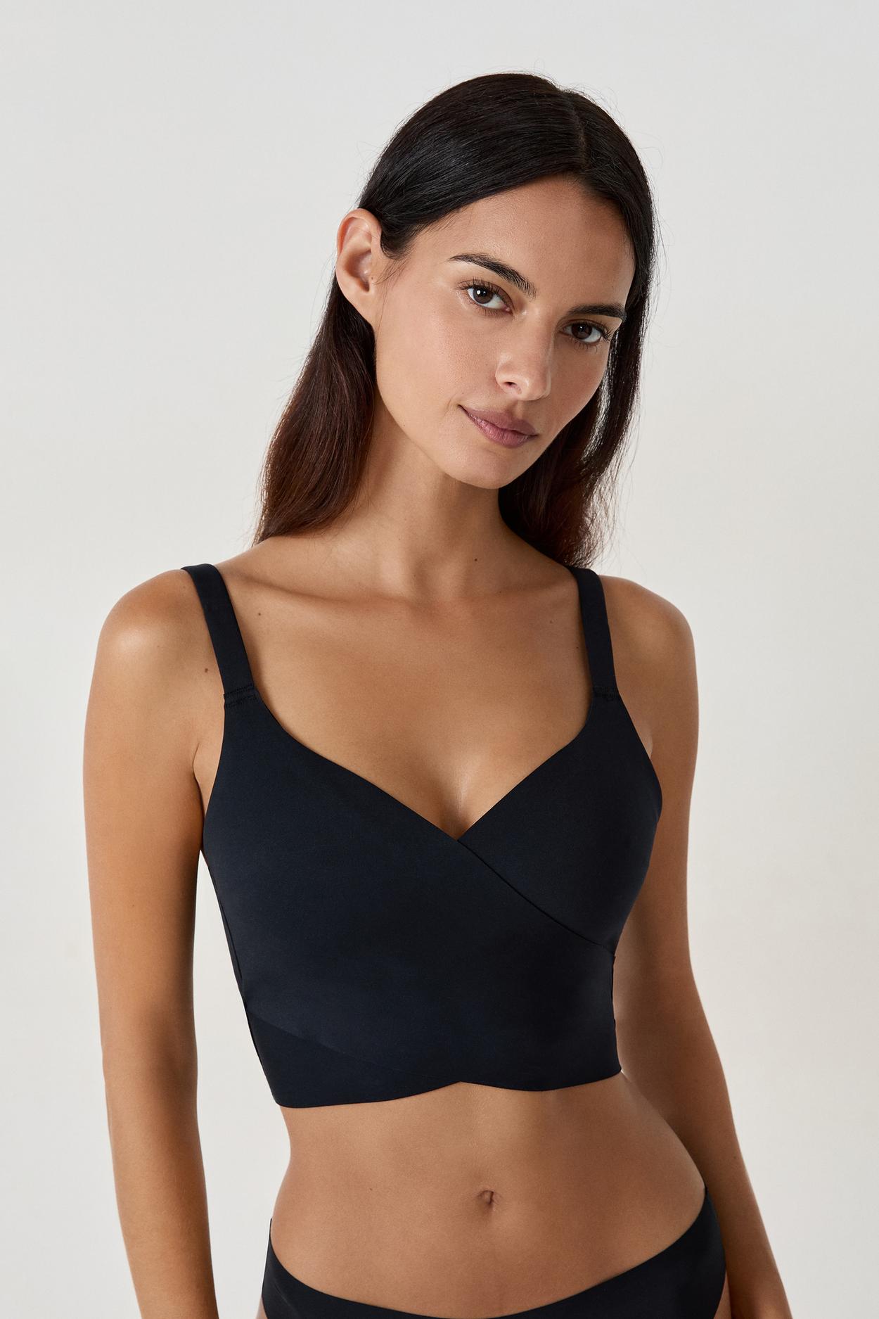 Biustonosz z dekoltem kopertowym  bez fiszbin