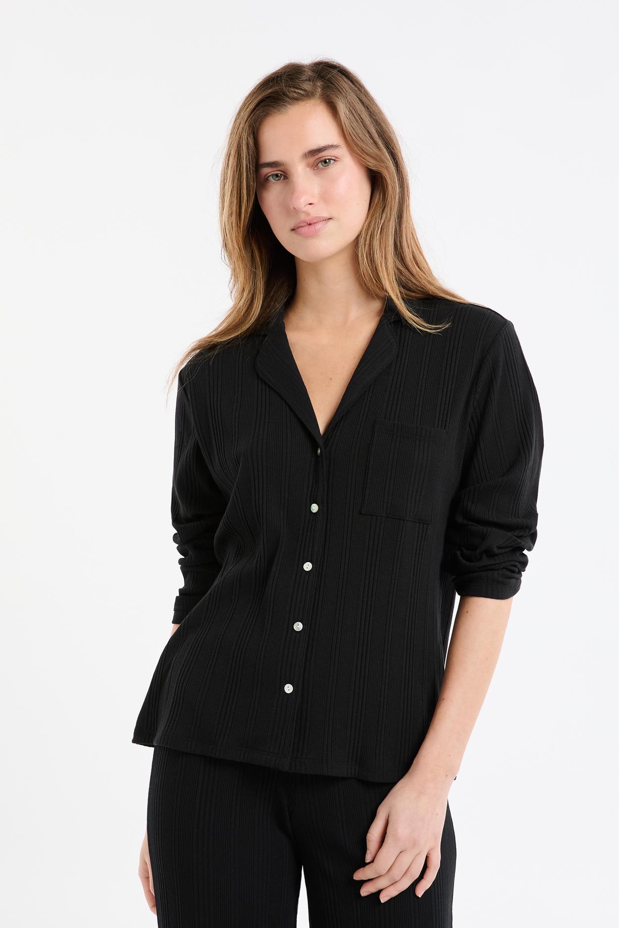 Prążkowana koszula od piżamy