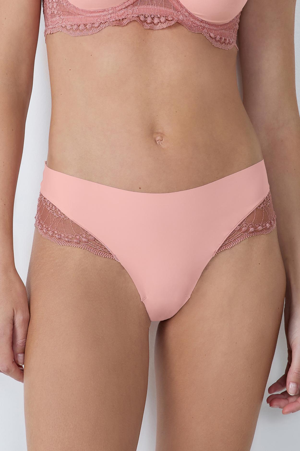 Hipsterki z mikrofibry i koronki