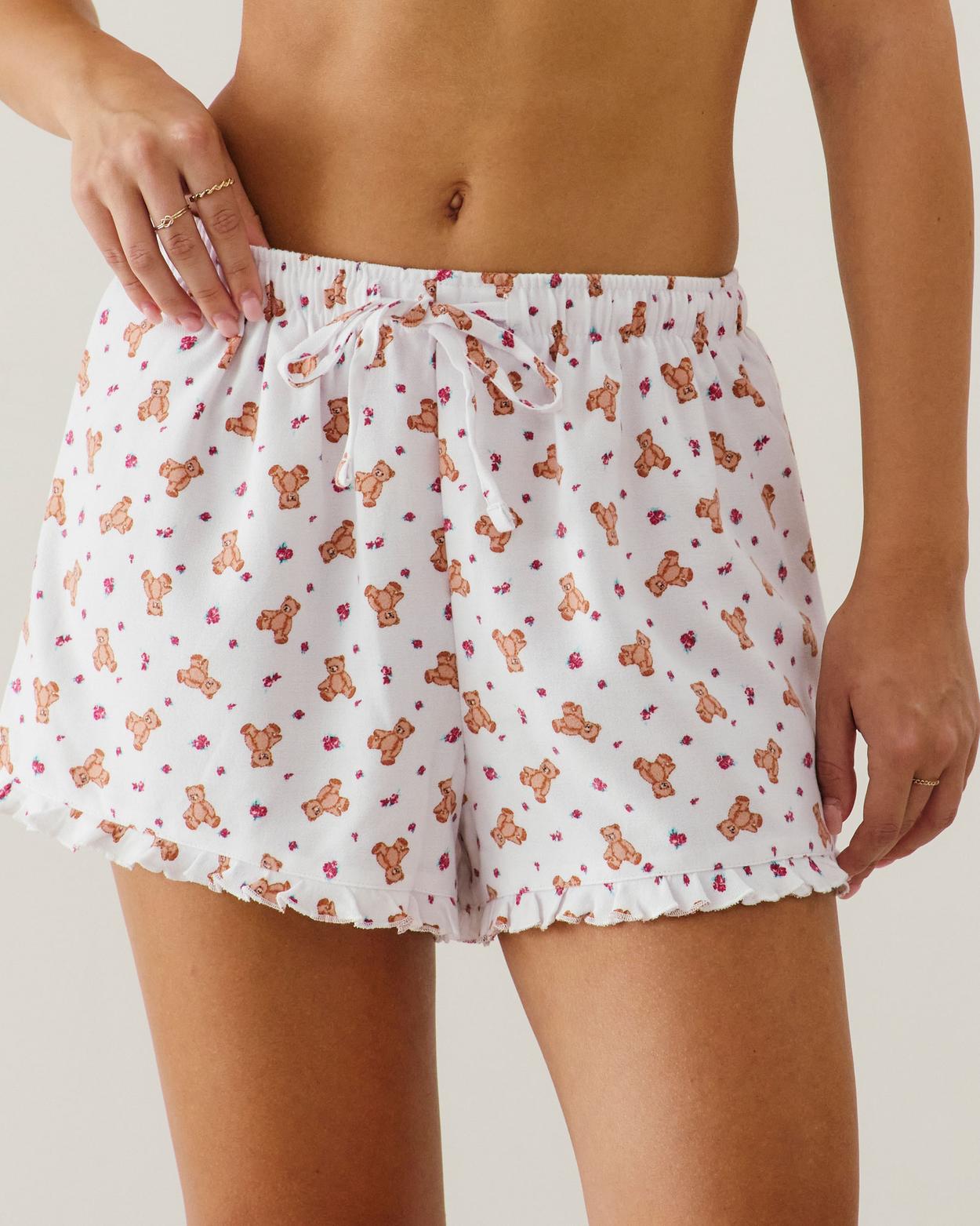 Shorts de franela con estampado de ositos - M - Undiz