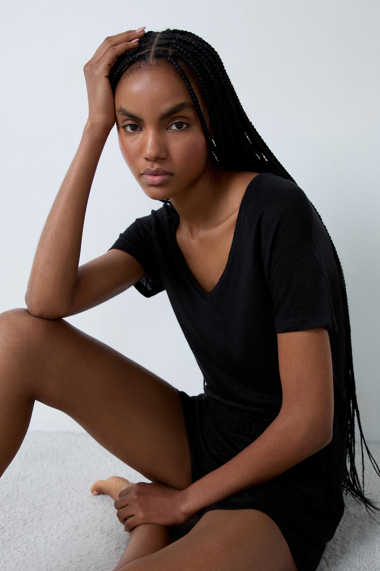 T-shirt z krótkimi rękawami 100% lnu