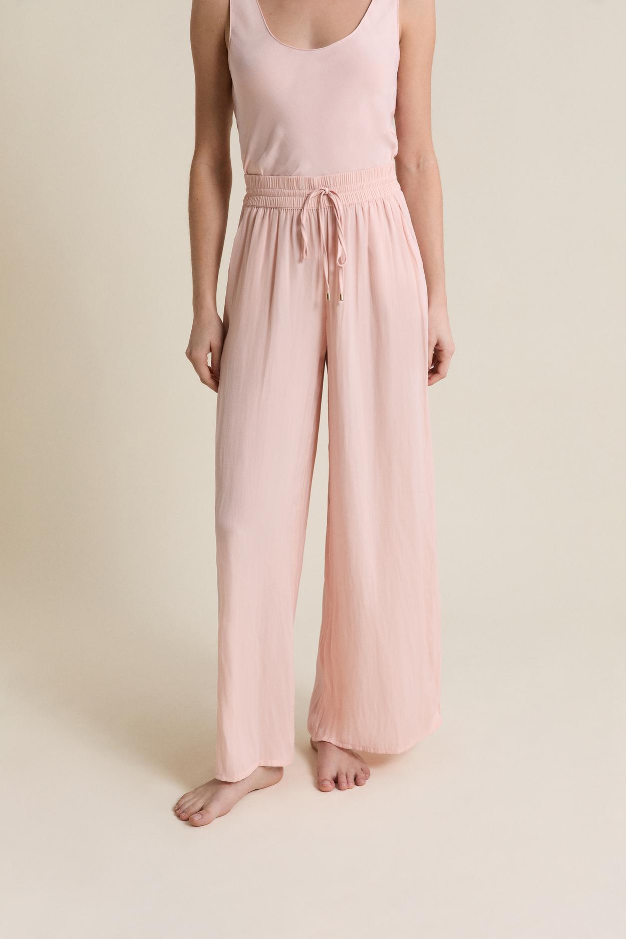 Spodnie satynowe szeroki krój