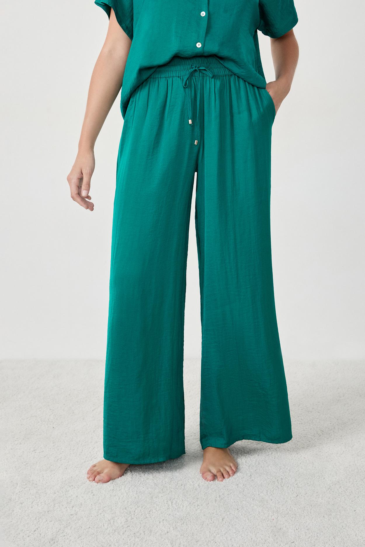 Szerokie spodnie satynowe