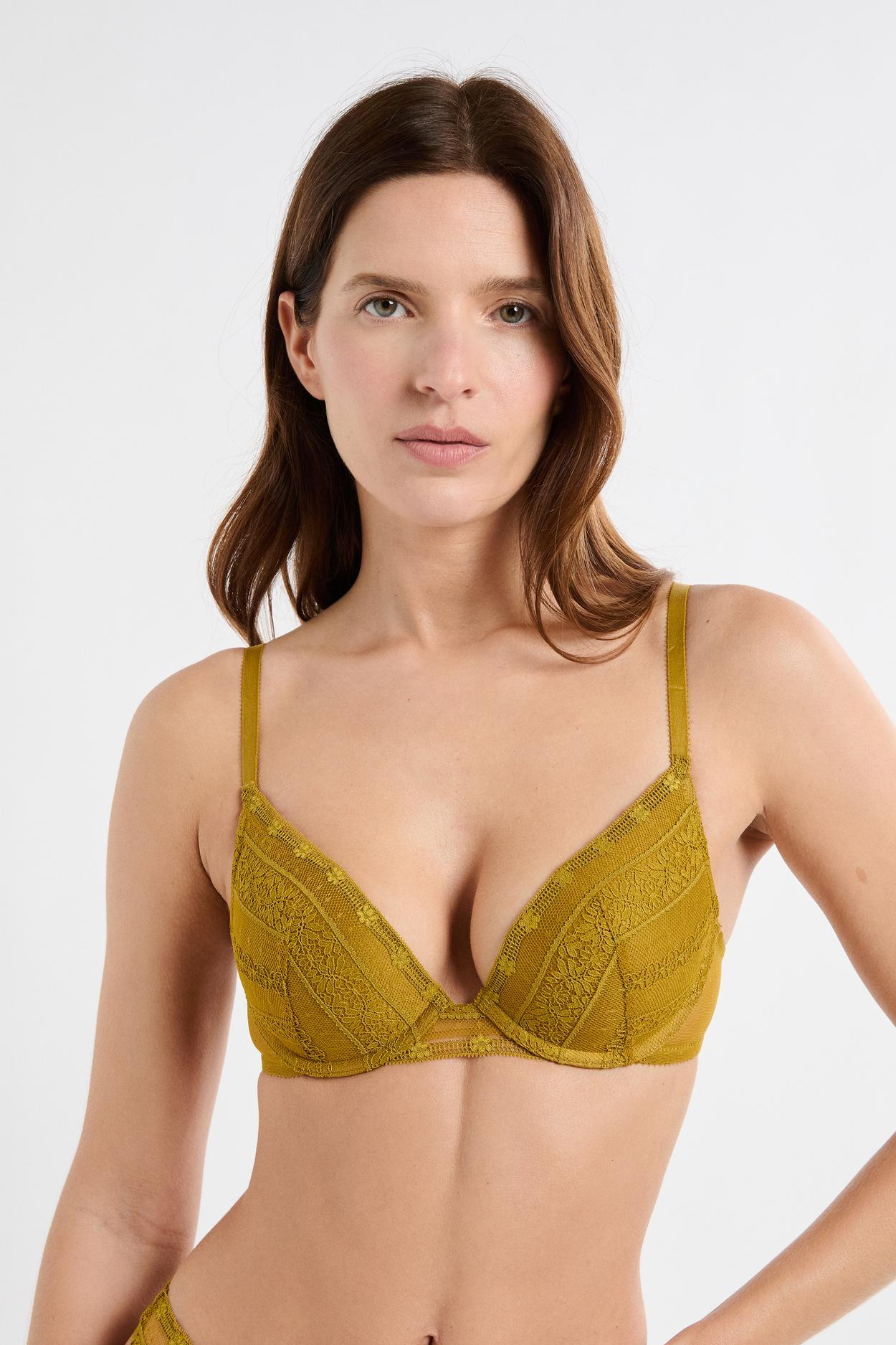 Biustonosz nr 2 - Push-up z głębokim dekoltem z koronki