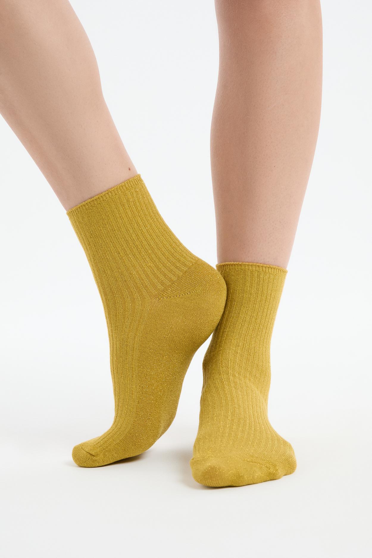 Błyszczące skarpetki z bawełną