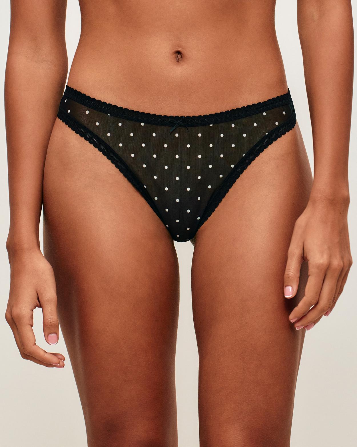 Tanga de tul con estampado de lunares - M - Undiz