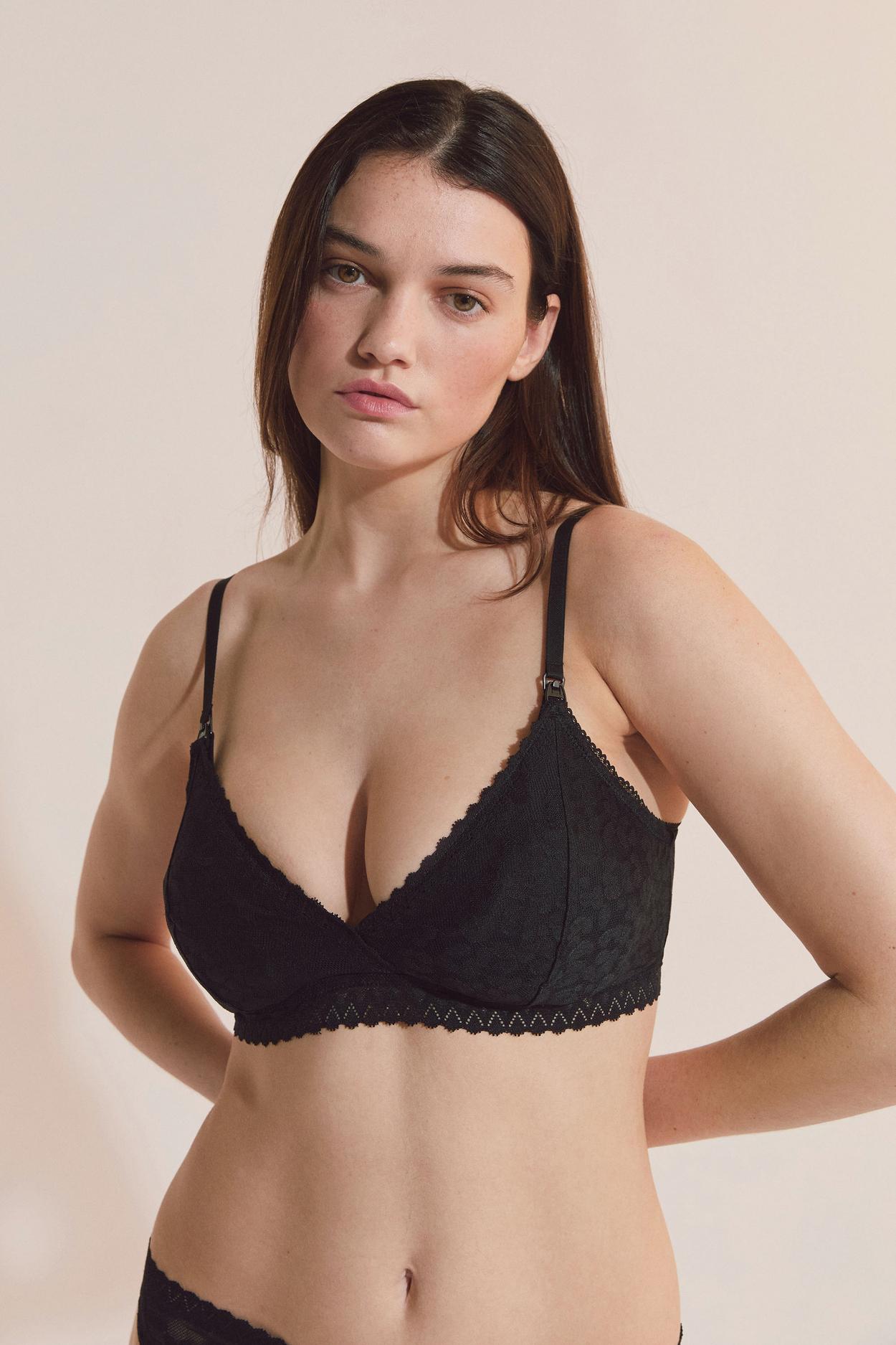 Biustonosz nr 8 -  Trójkątny bawełniany z klipsami do karmienia