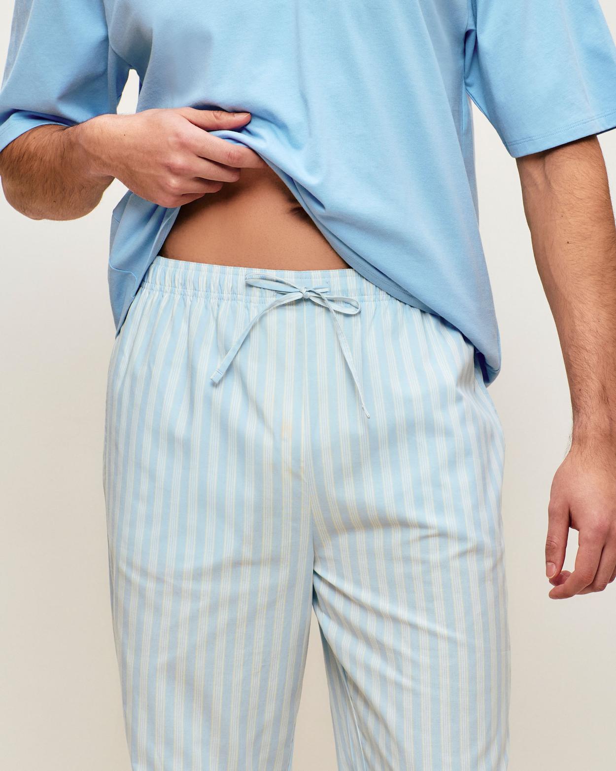 Pantalones de popelín de algodón a rayas - S - Undiz