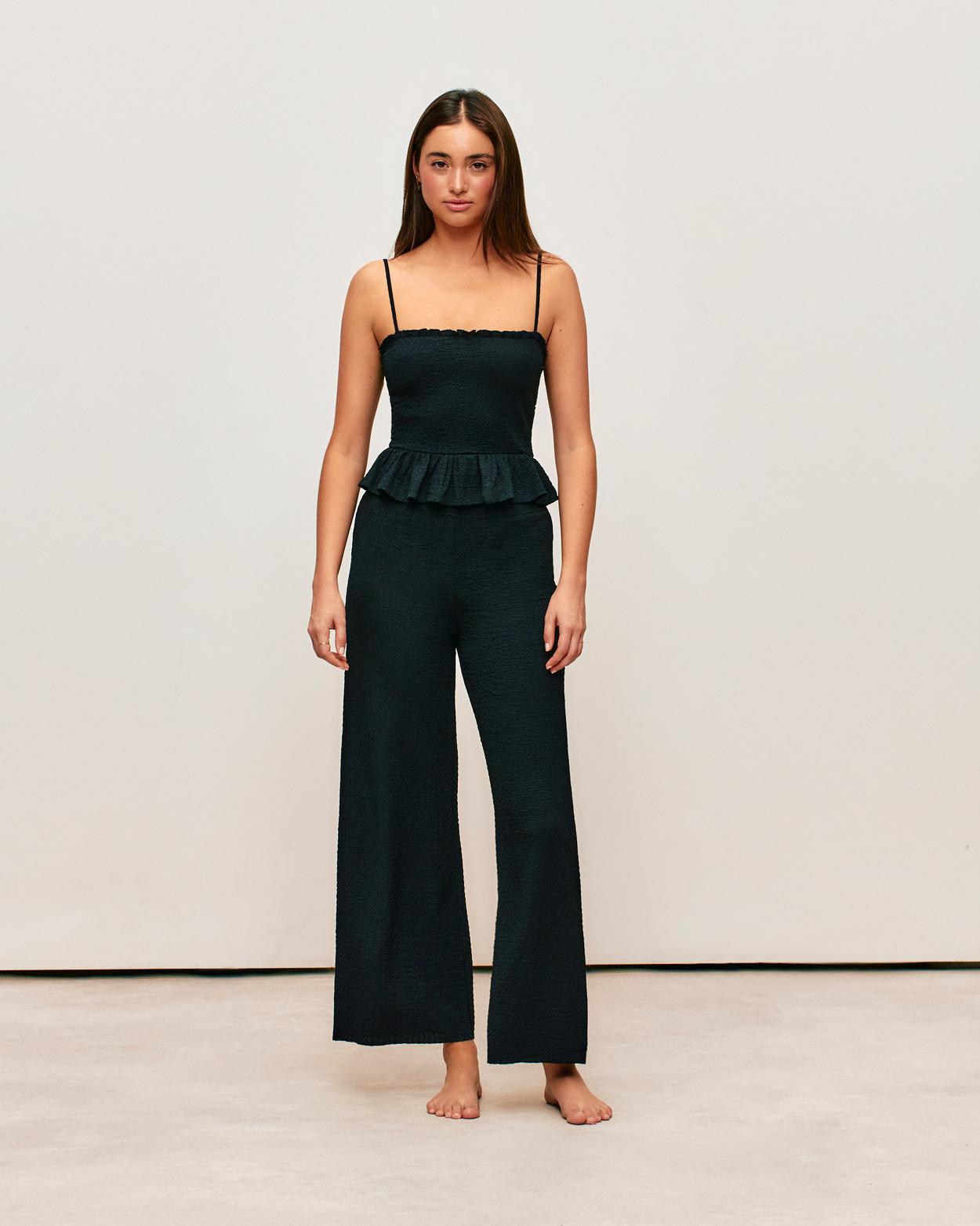 Pantalones negros de tejido texturizado - S+ - Undiz