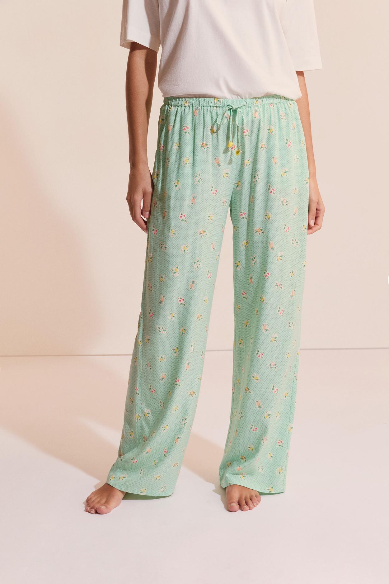 Spodnie piżamowe w kwiatowe wzory