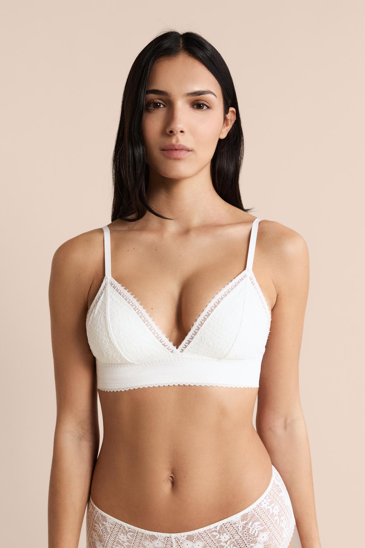 Biustonosz nr 8 - Trójkątny bez fiszbin z koronki bez barwienia