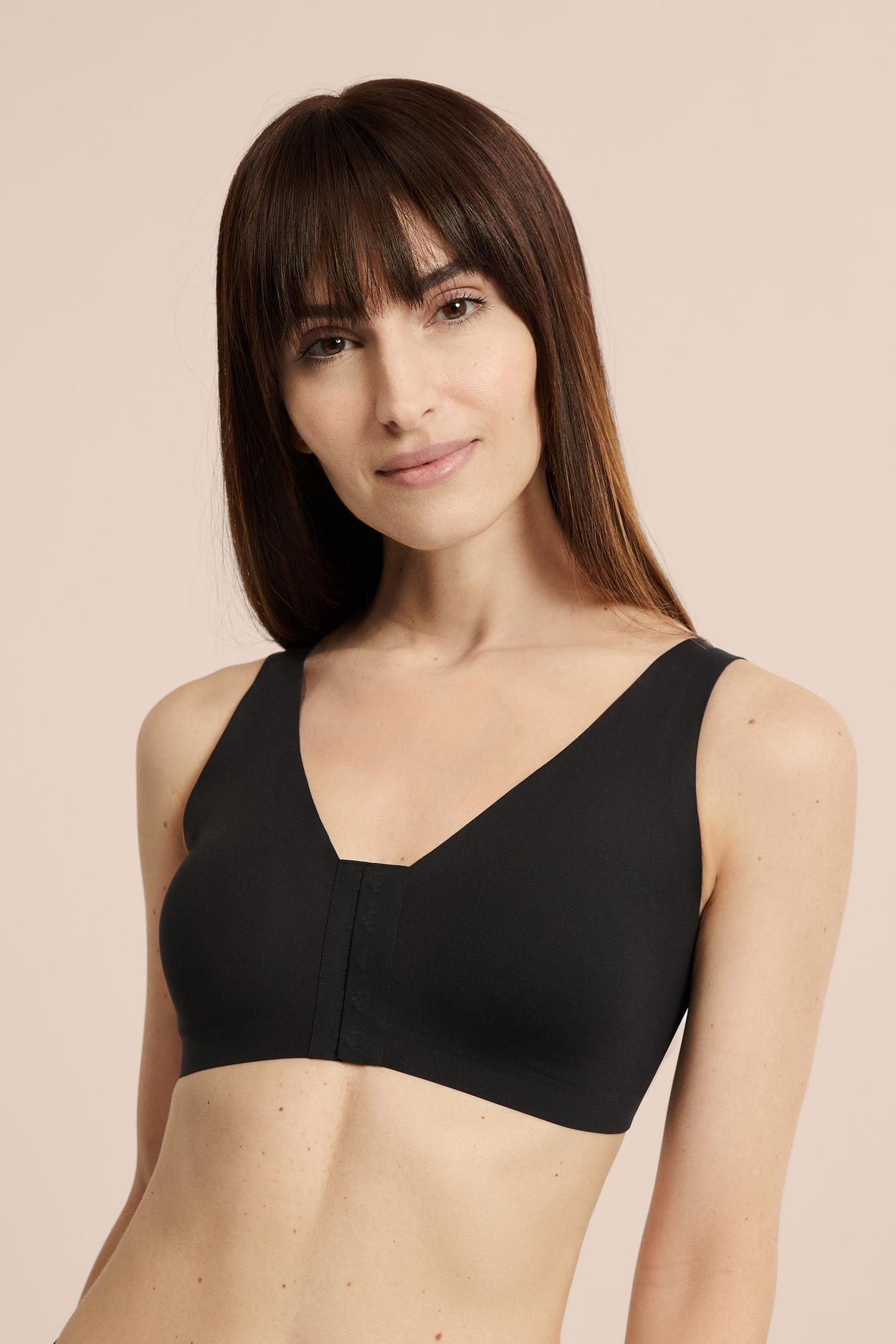 Biustonosz bez fiszbin po mastektomii z zapięciem z przodu