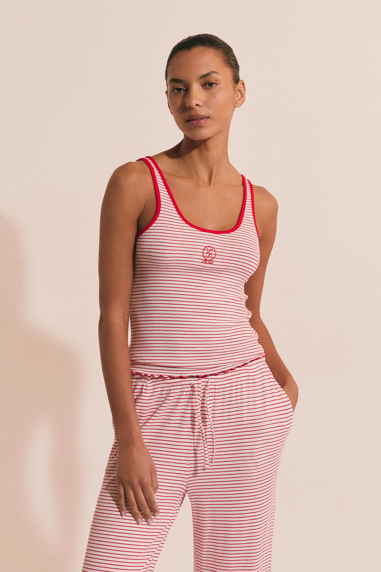 Top od piżamy w paski