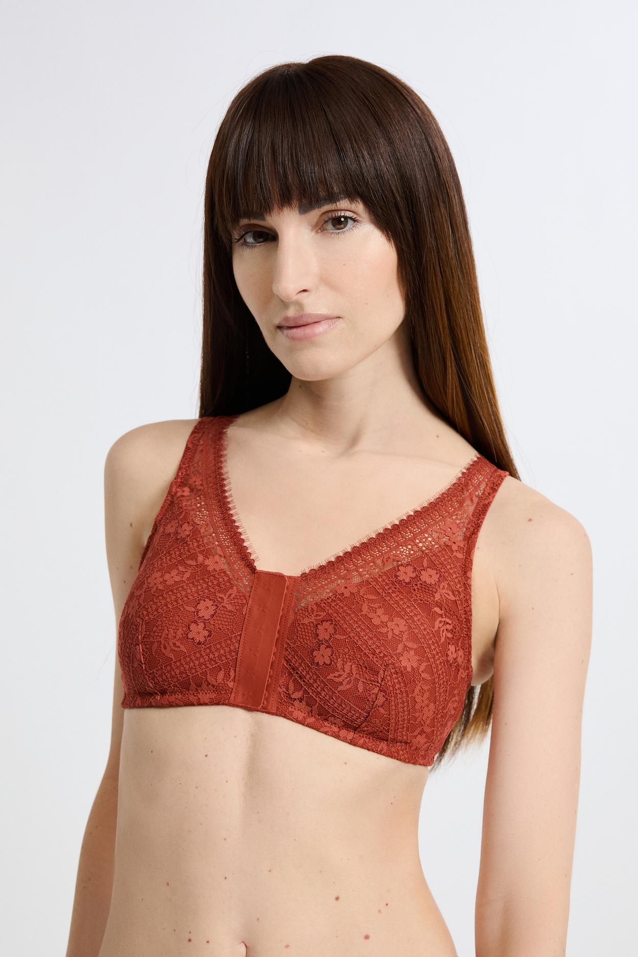 Biustonosz bez fiszbinów po mastektomii z zapięciem z przodu