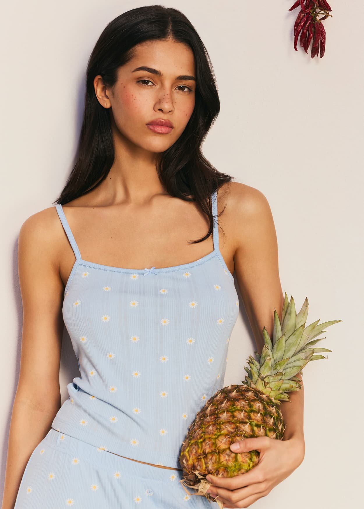 Camiseta sin mangas con estampado de margaritas - XS - Undiz