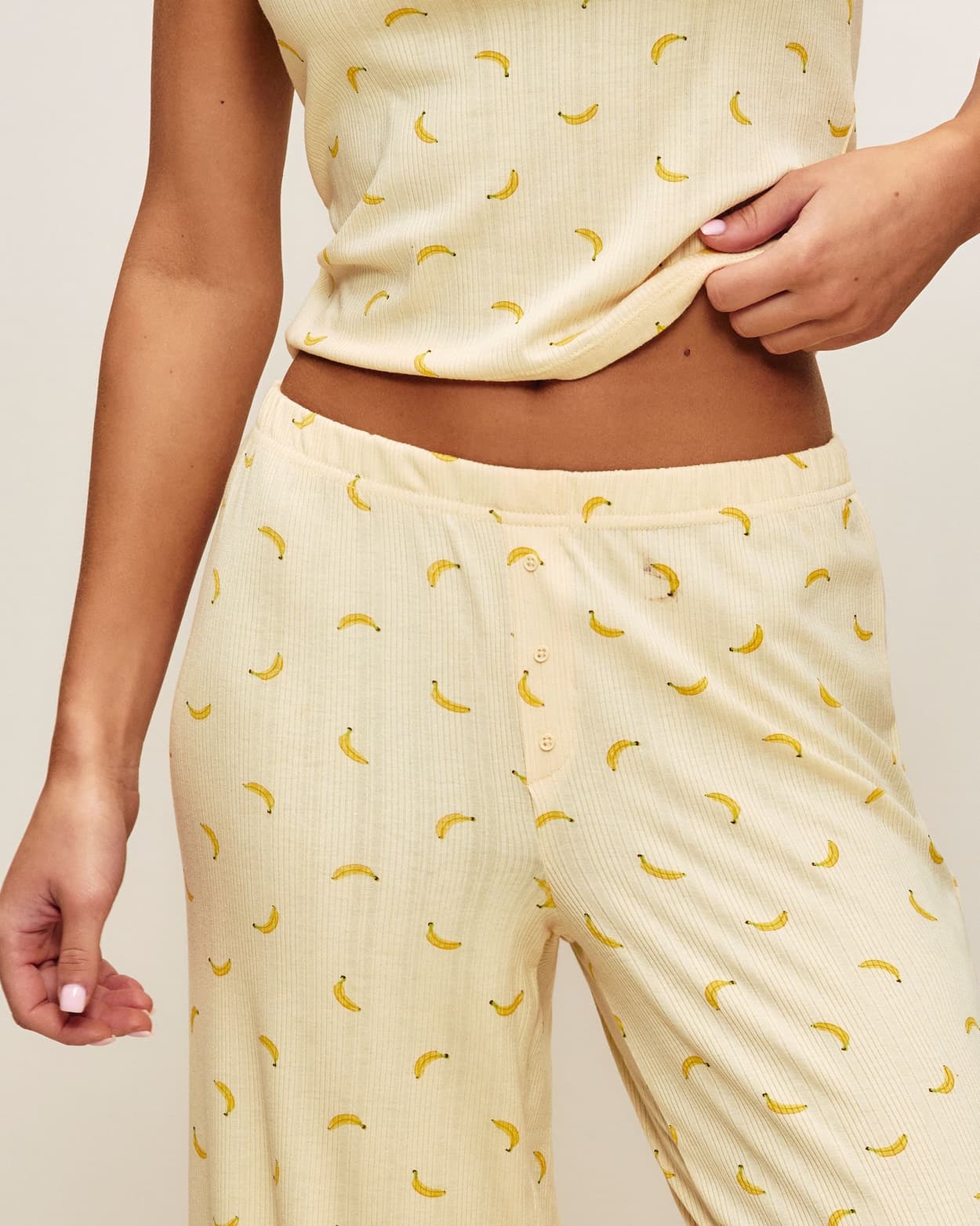 Pantalones de jersey de pana con estampados de plátano - S - Undiz