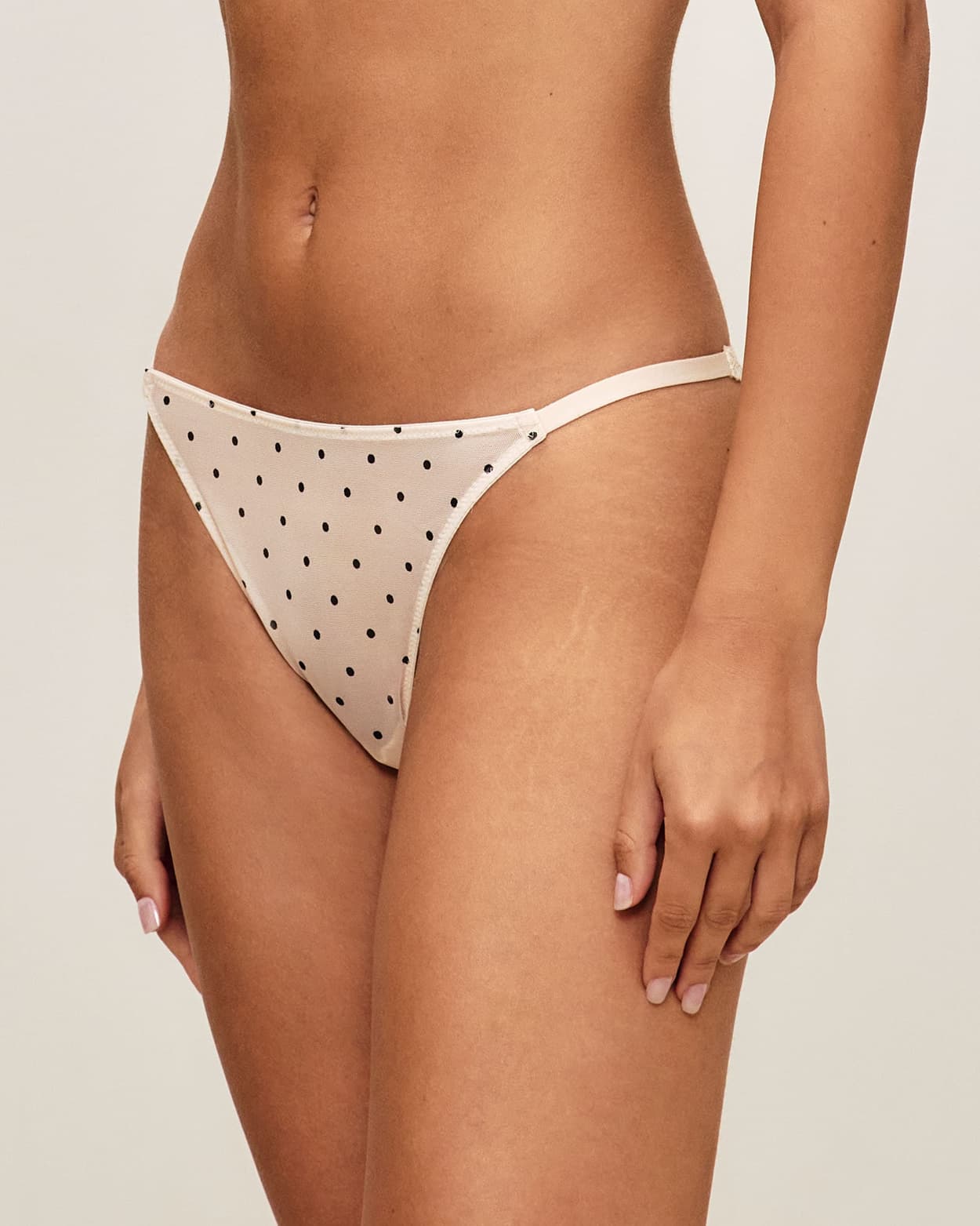 Mesh string met stippenprint - L - Undiz