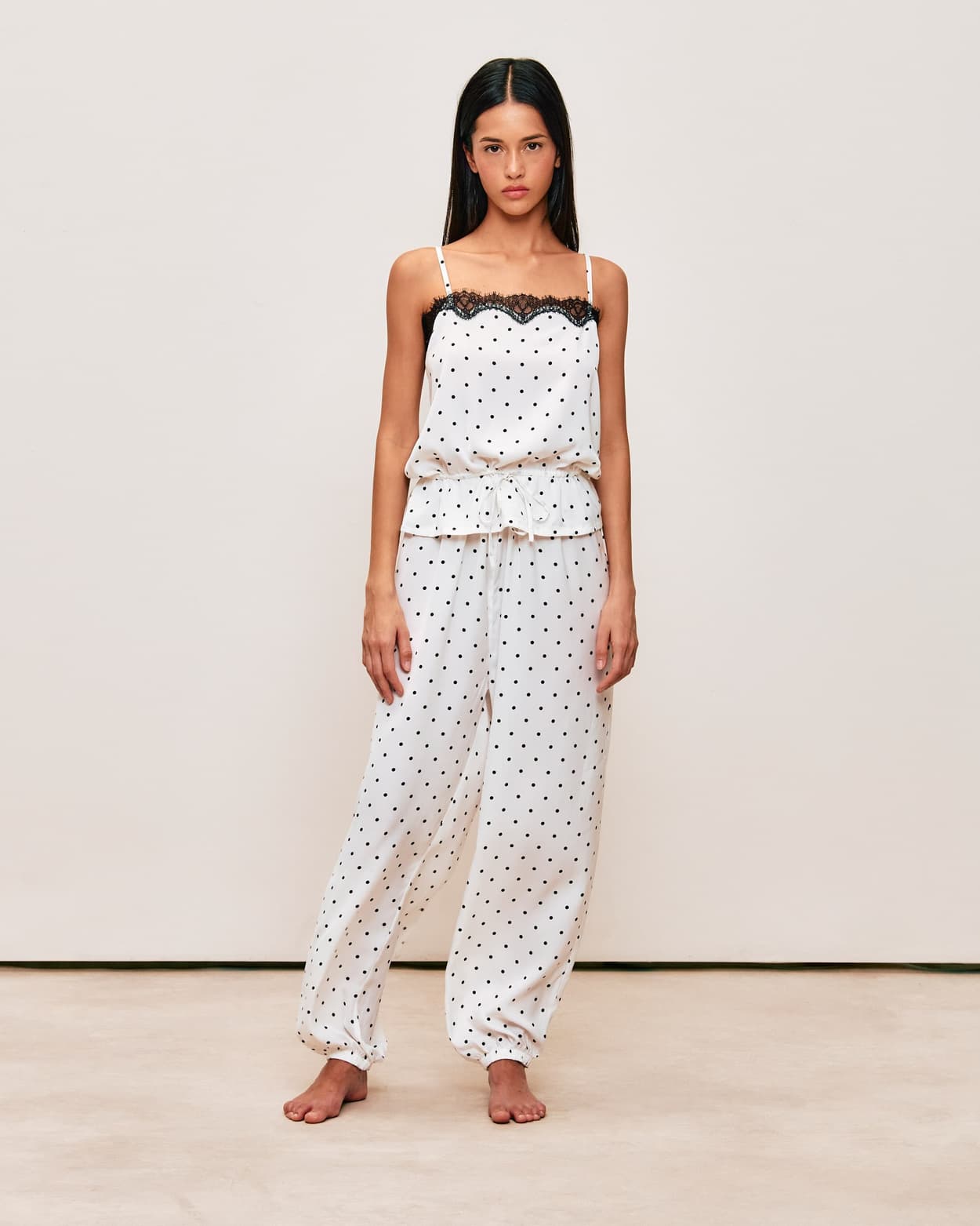Pantalones balón de satén con lunares - S - Undiz
