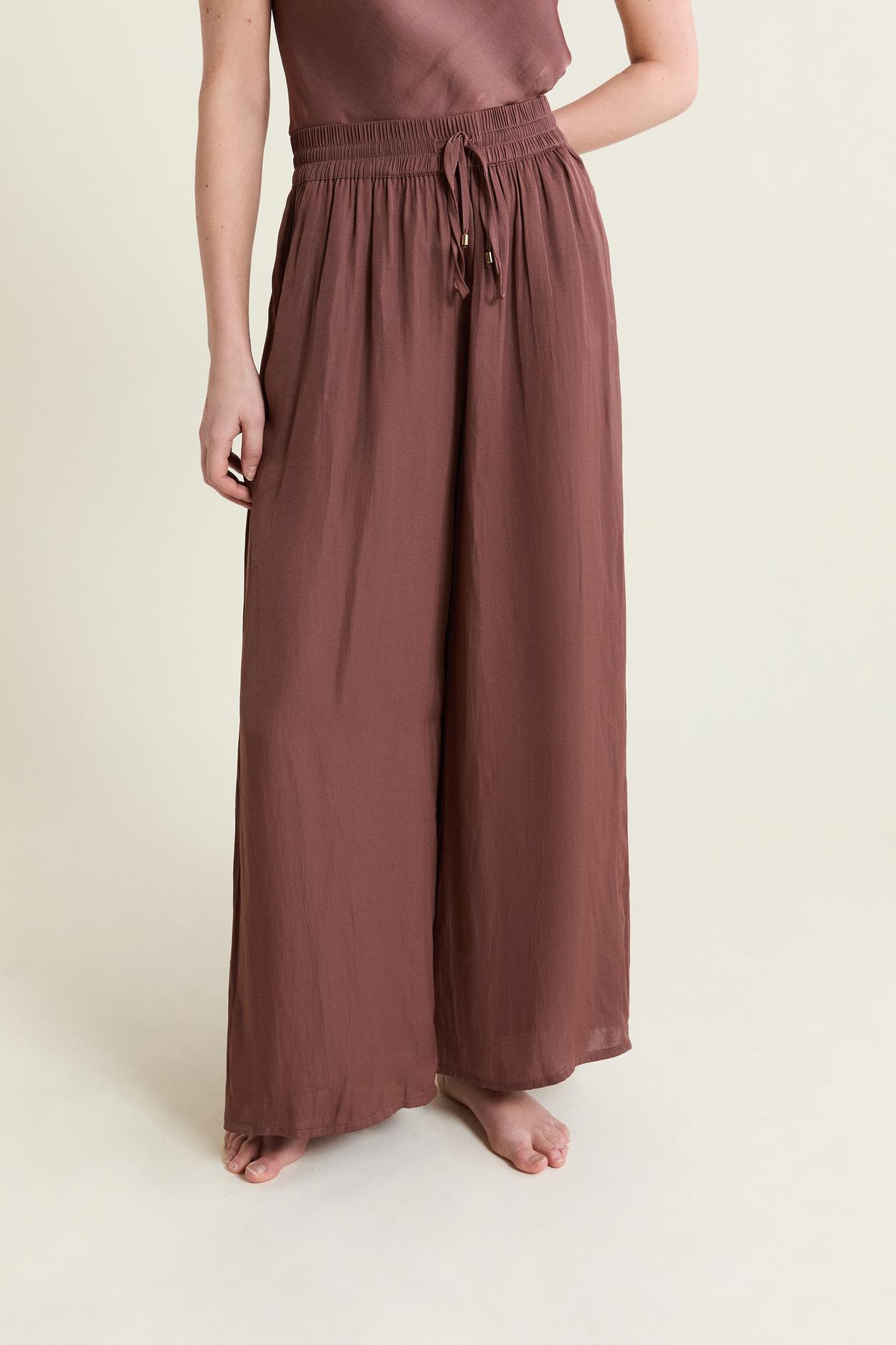 Spodnie satynowe szeroki krój