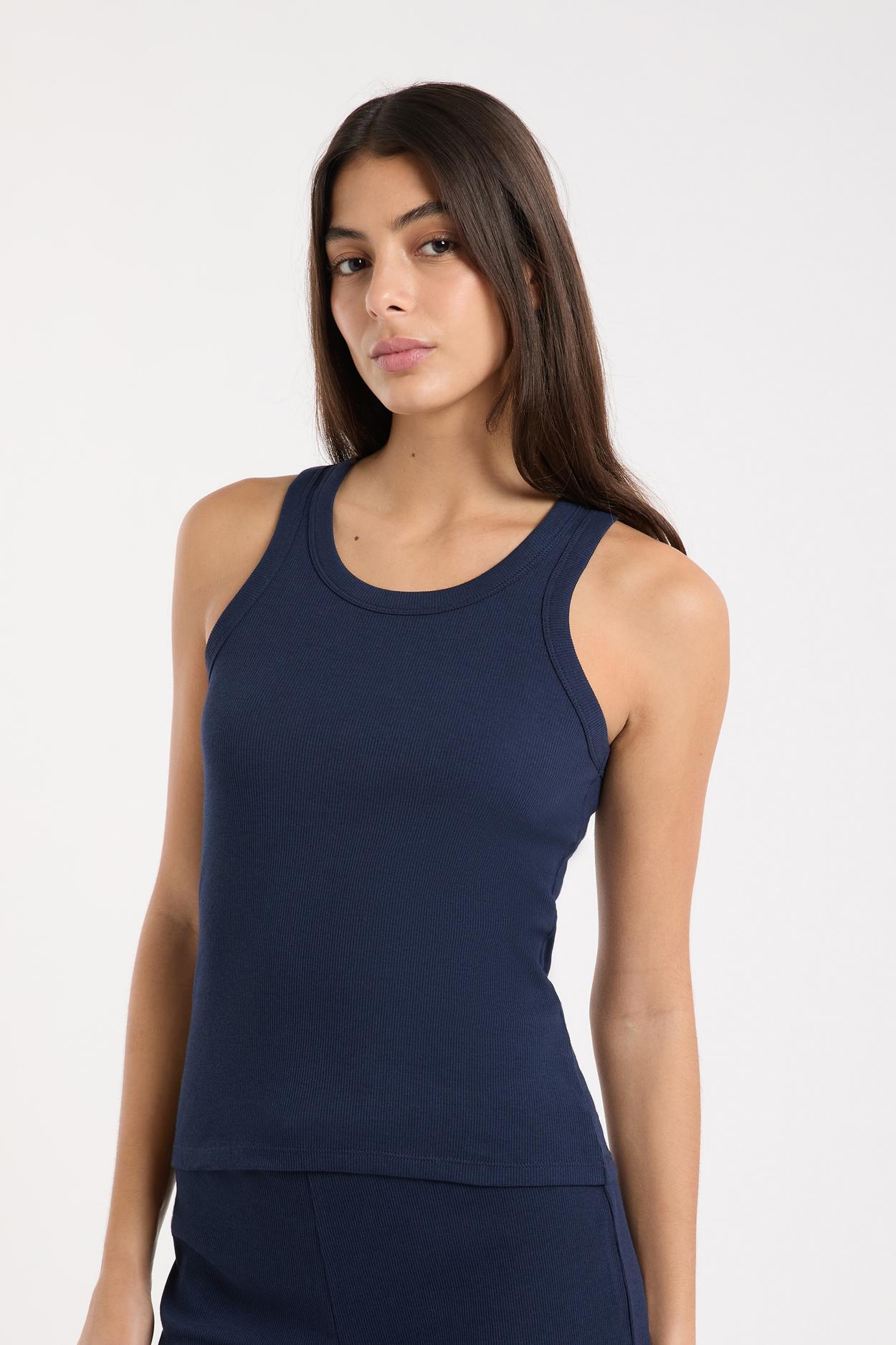 Top od piżamy z okrągłym dekoltem z bawełną