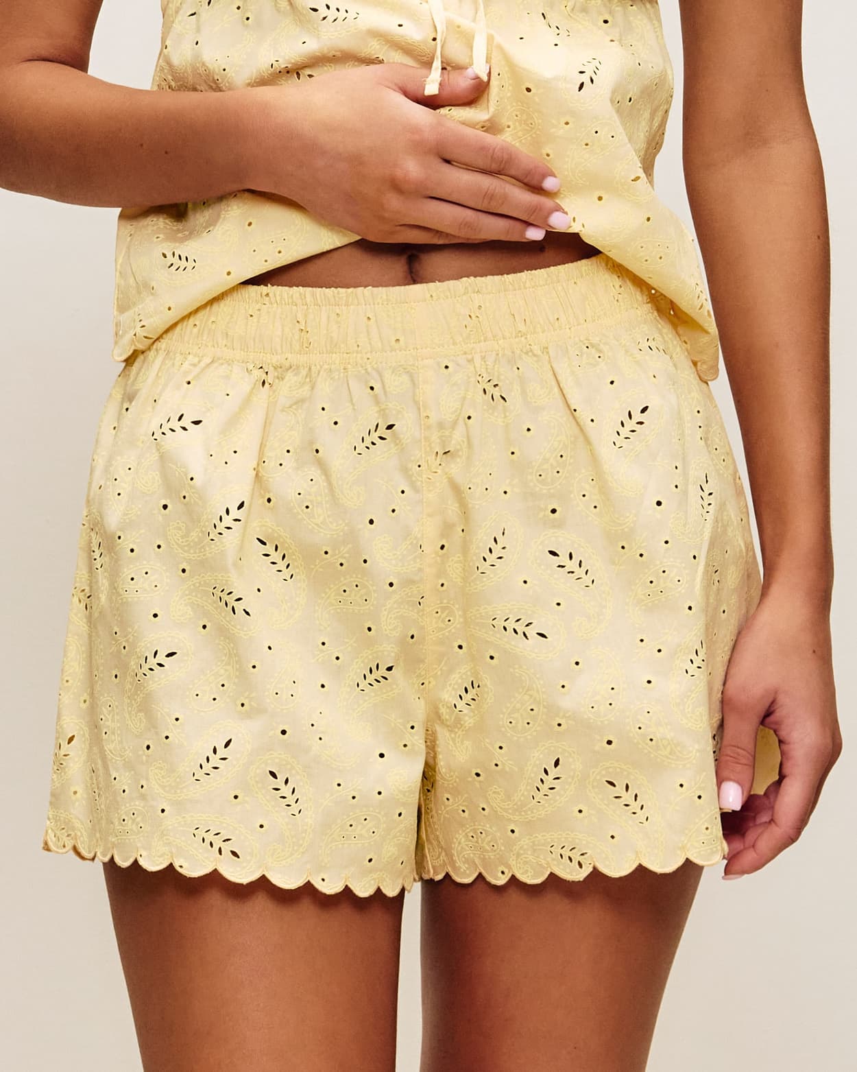 Pantalones cortos de algodón con bordado - L - Undiz