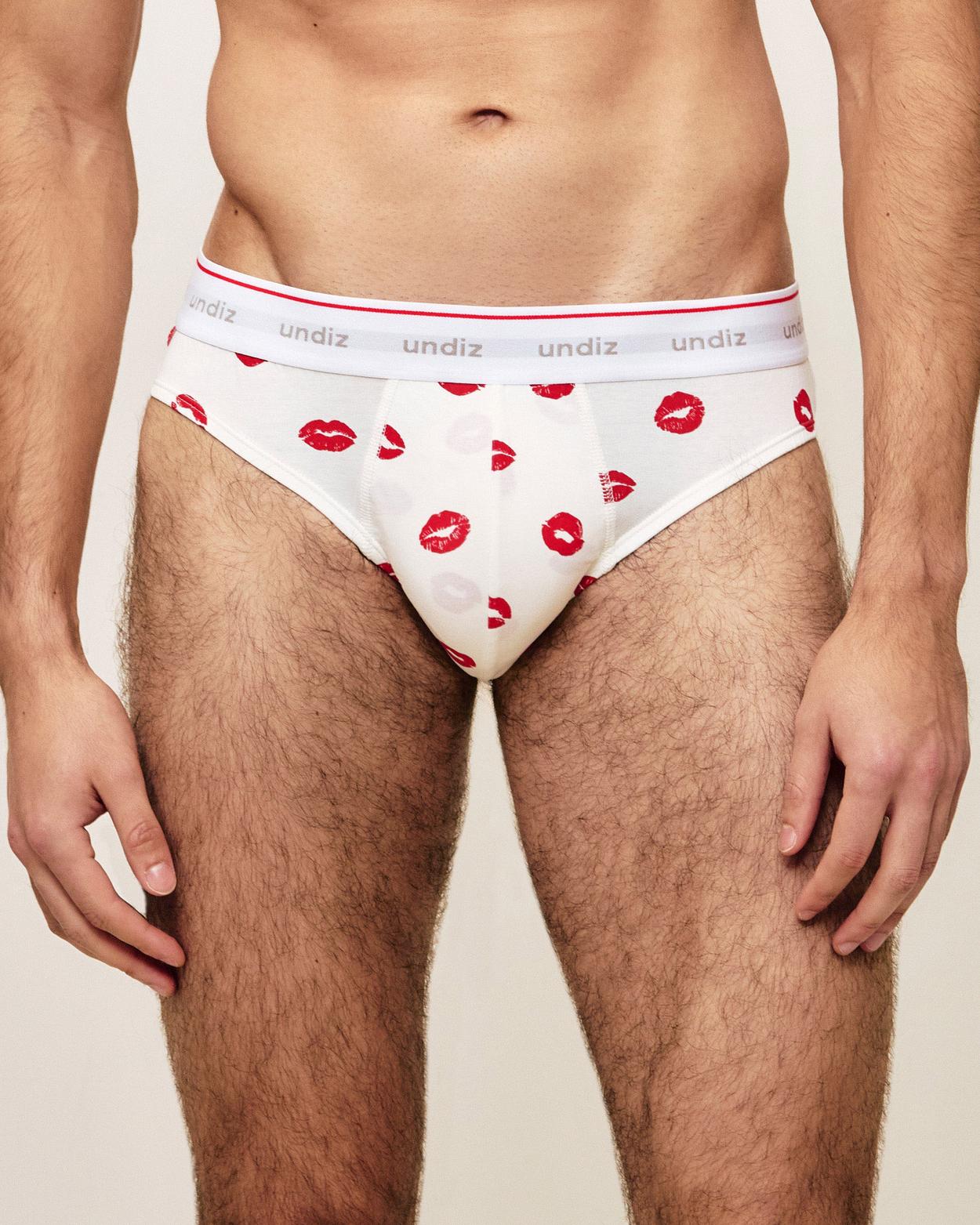 Slip en coton à motifs bouche - S - Undiz