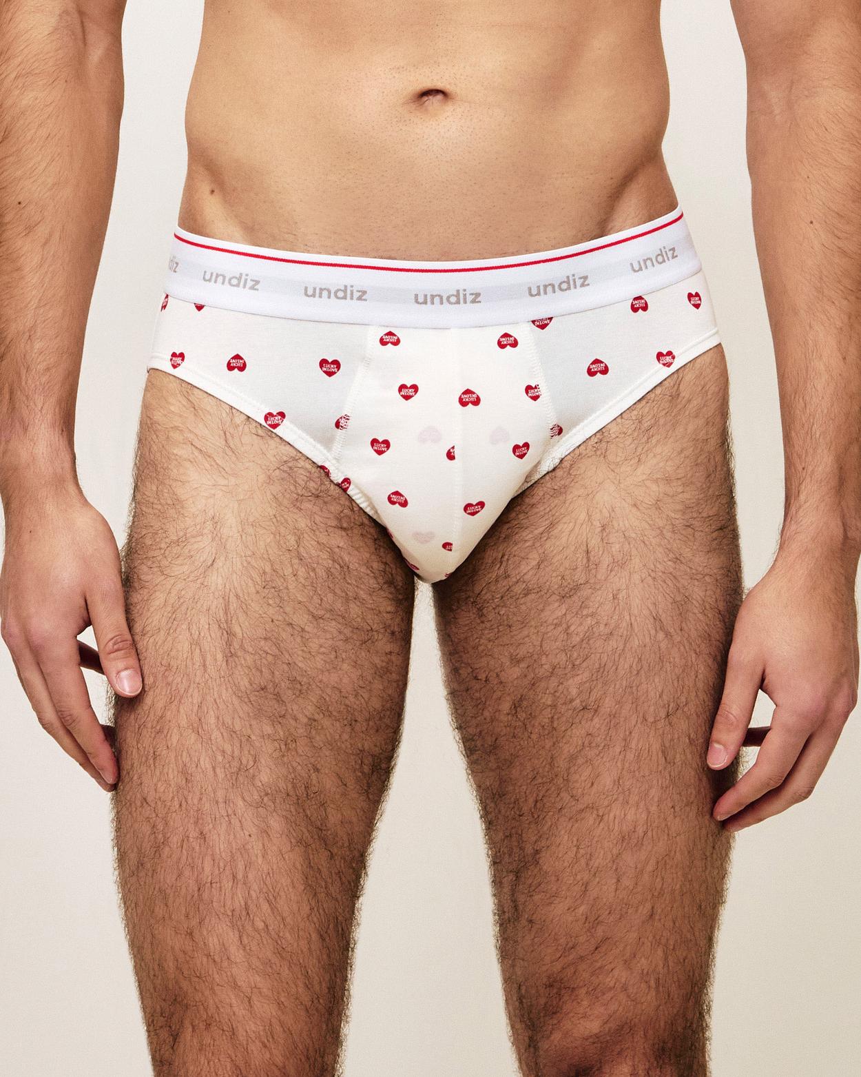 Katoenen slip met hartjesmotief - L - Undiz