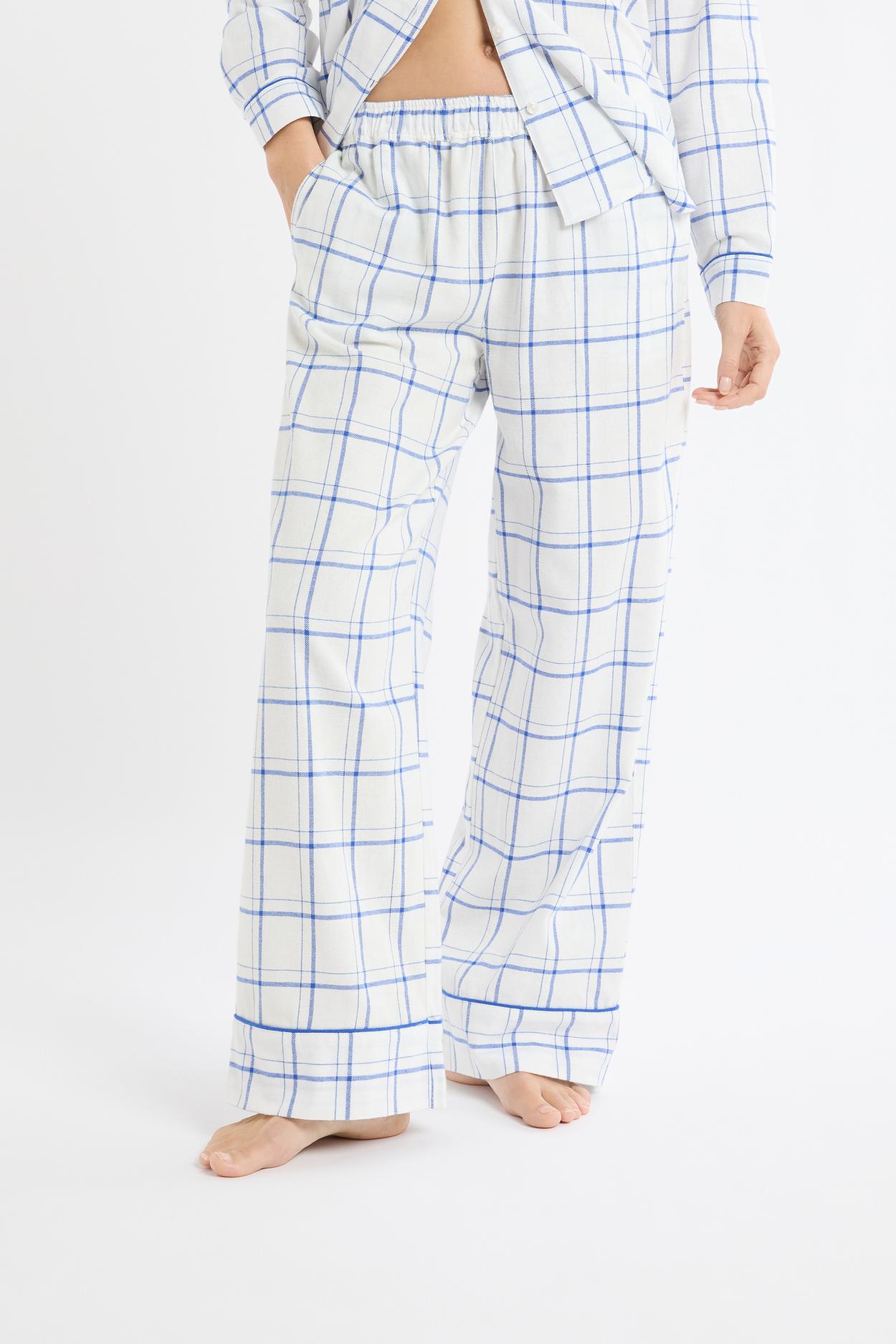 Spodnie piżamowe w kratę z bawełny