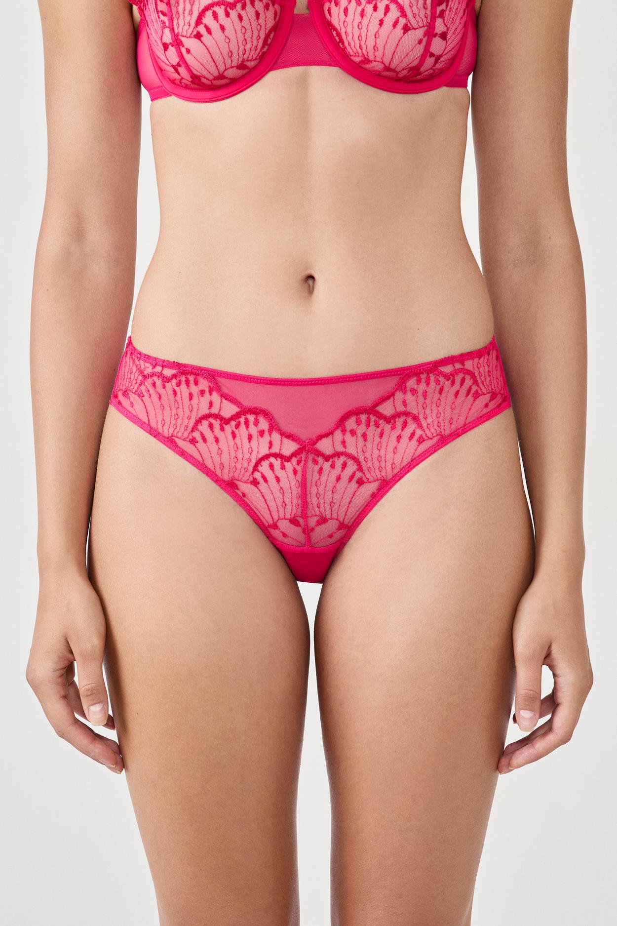 Hipstery z haftem kwiatowym