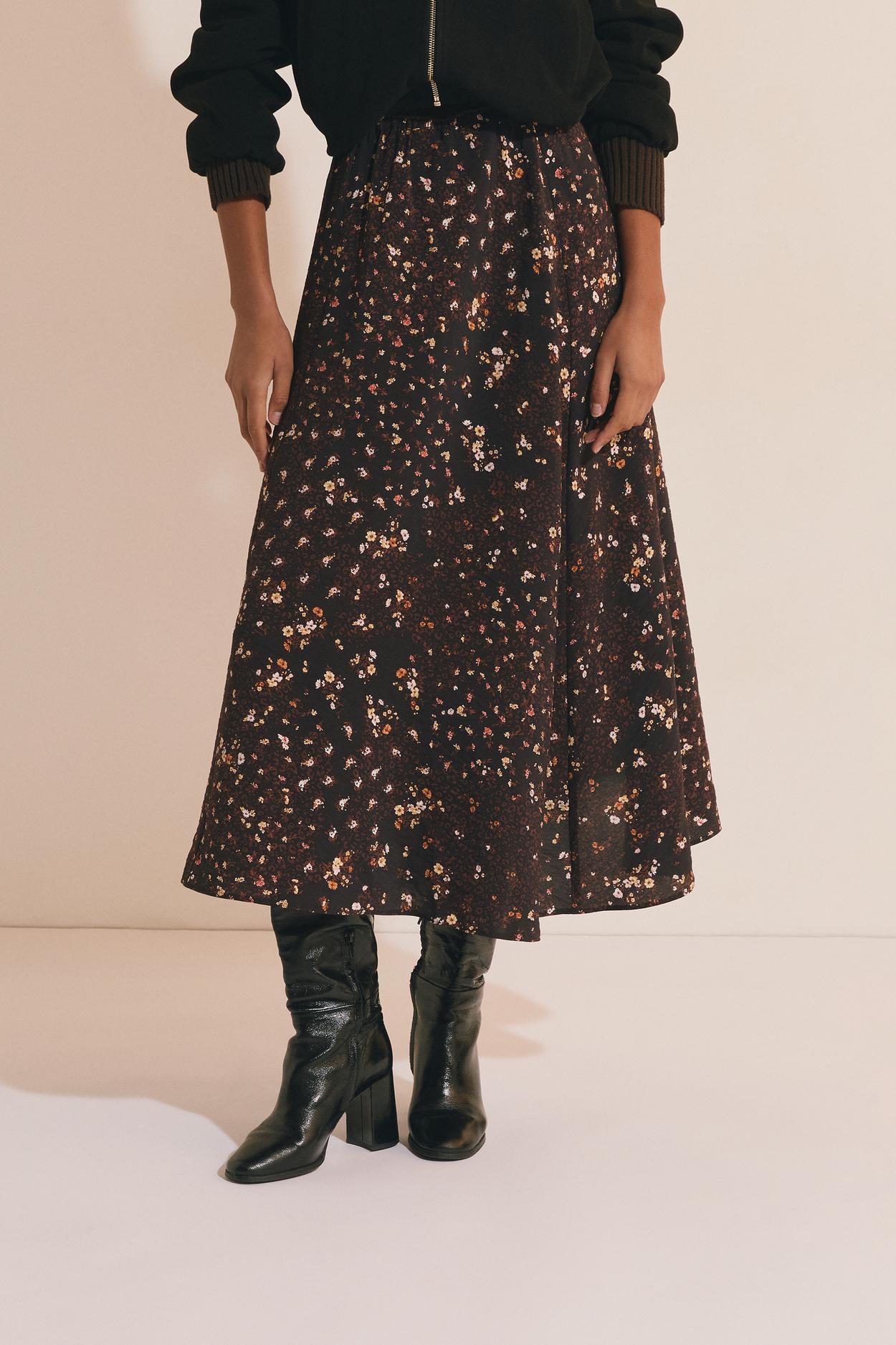 Jupe longue à motifs fleuris - A Jonas Imp - XL - Brown - Femme - Etam