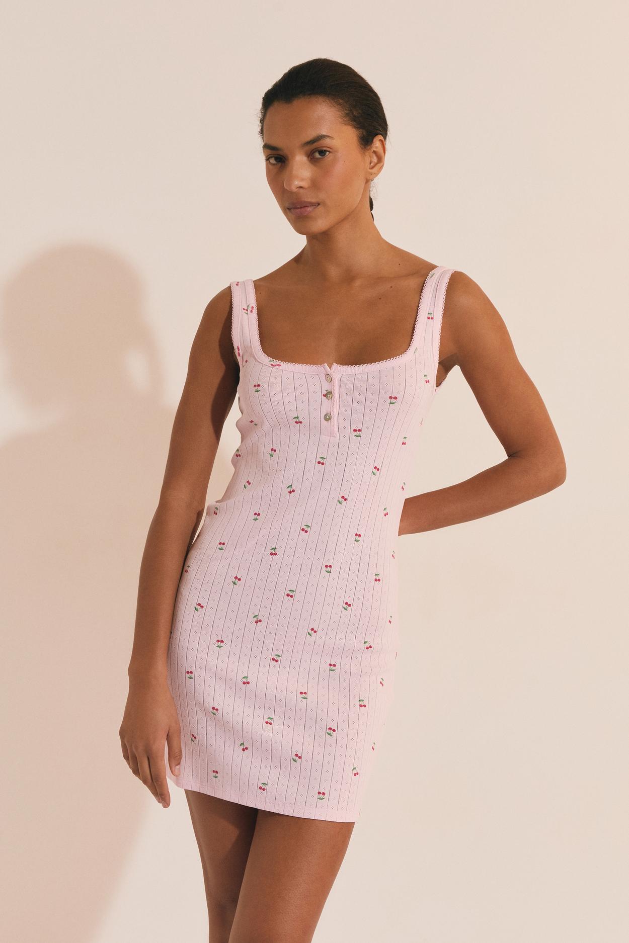 Koszulka nocna z dzianiny pointelle