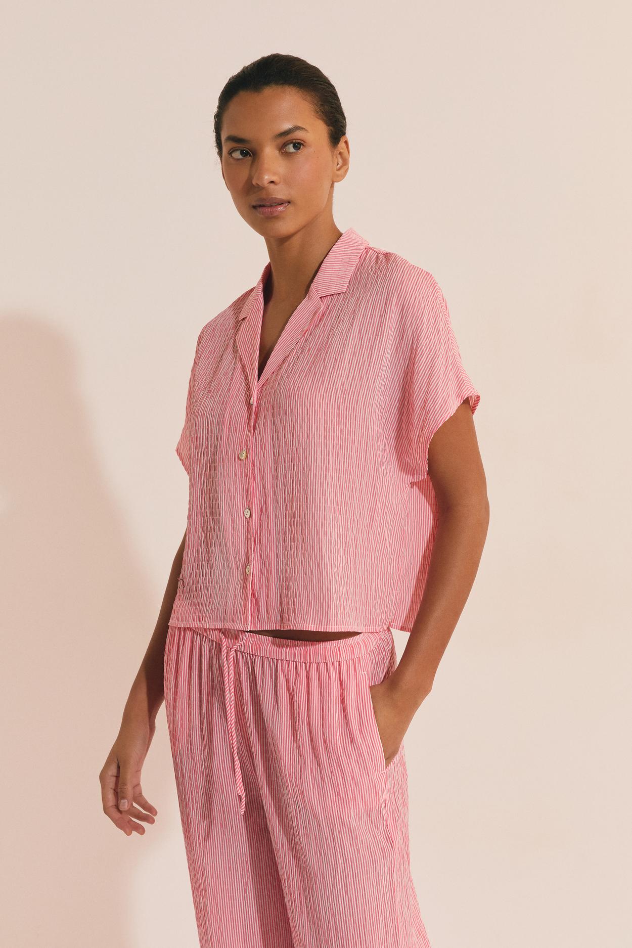 Piżamowa koszula w paski