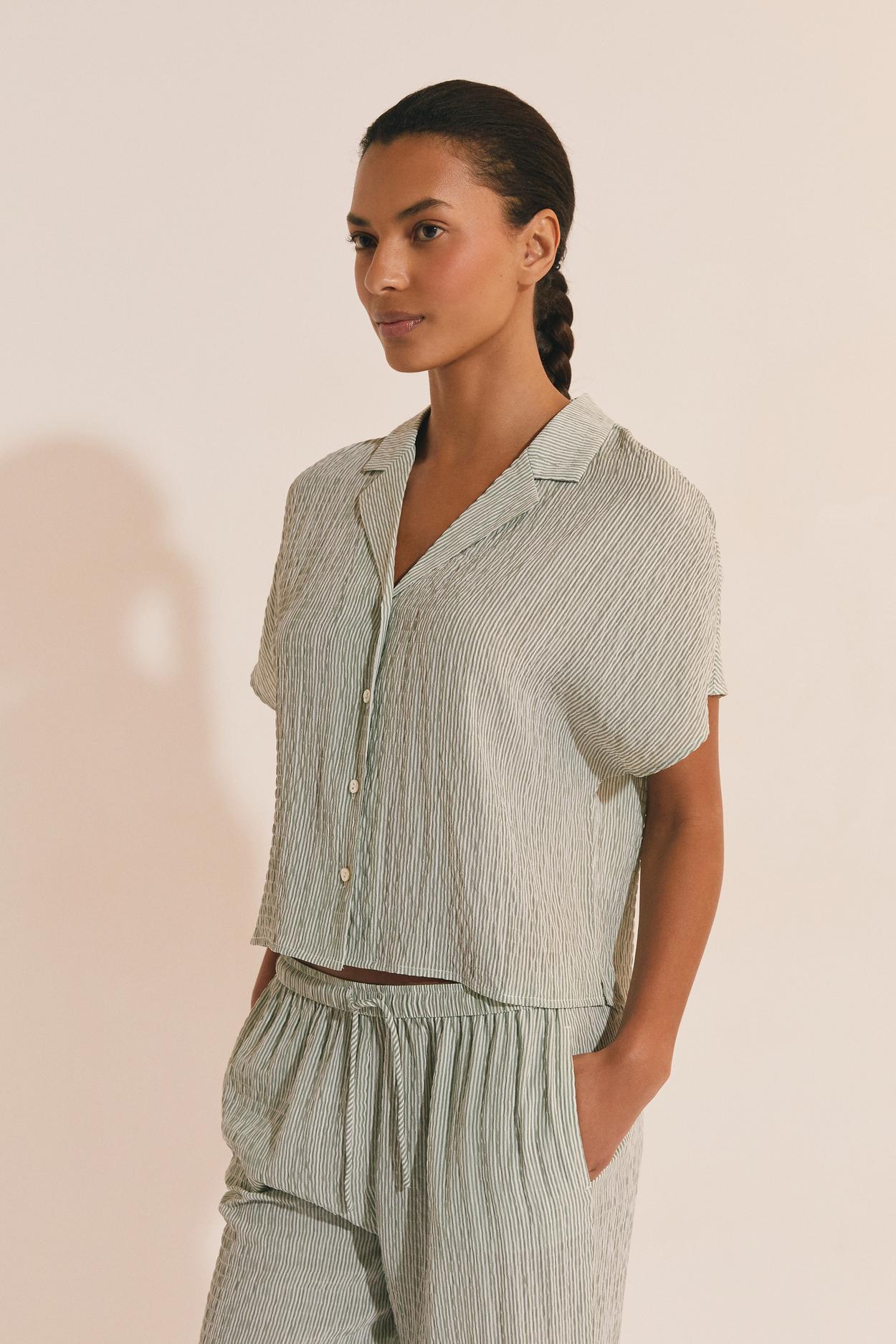 Piżamowa koszula w paski