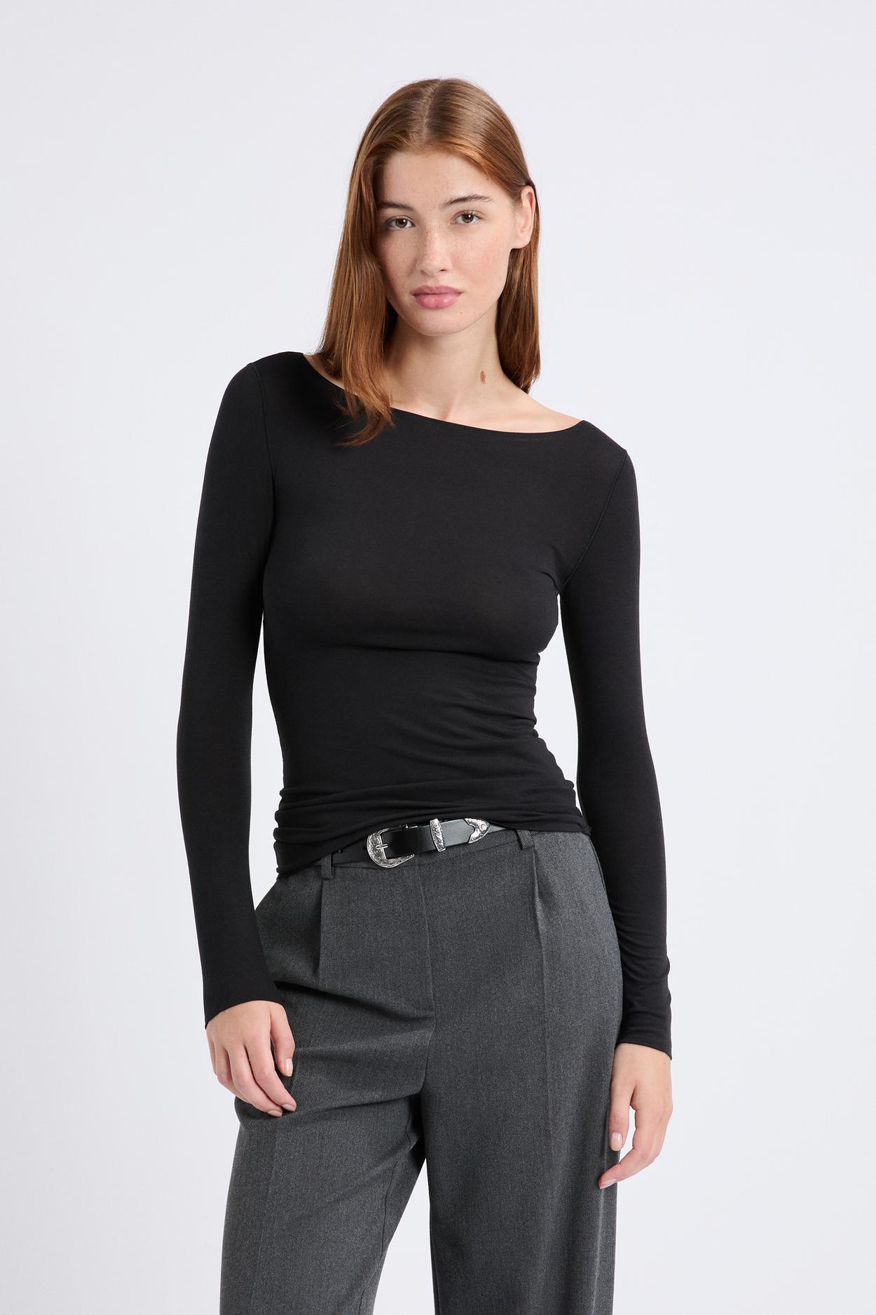 Koszulka termiczna z dekoltem łódka