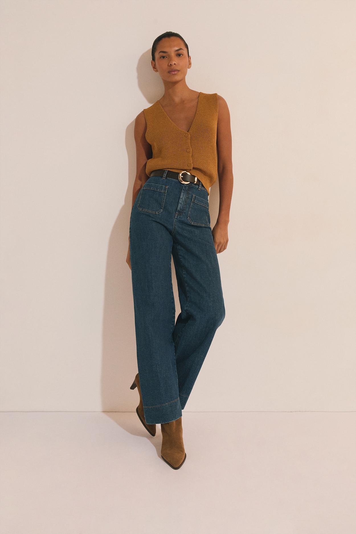 Jean flare à poches avant - Donia - 44 - Indigo Fonce - Femme - Etam