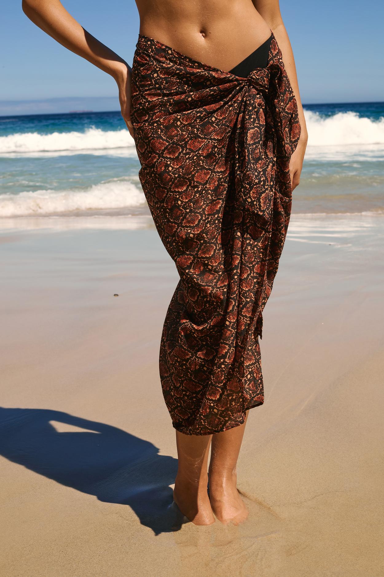 Bawełniany pareo w pytonowy wzór do zawiązania