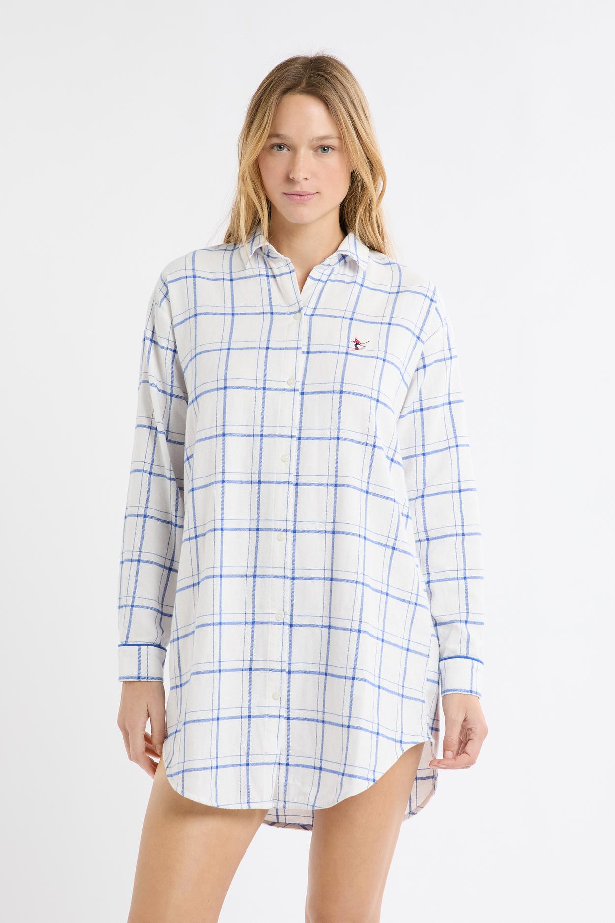 Koszula nocna w kratę z bawełny