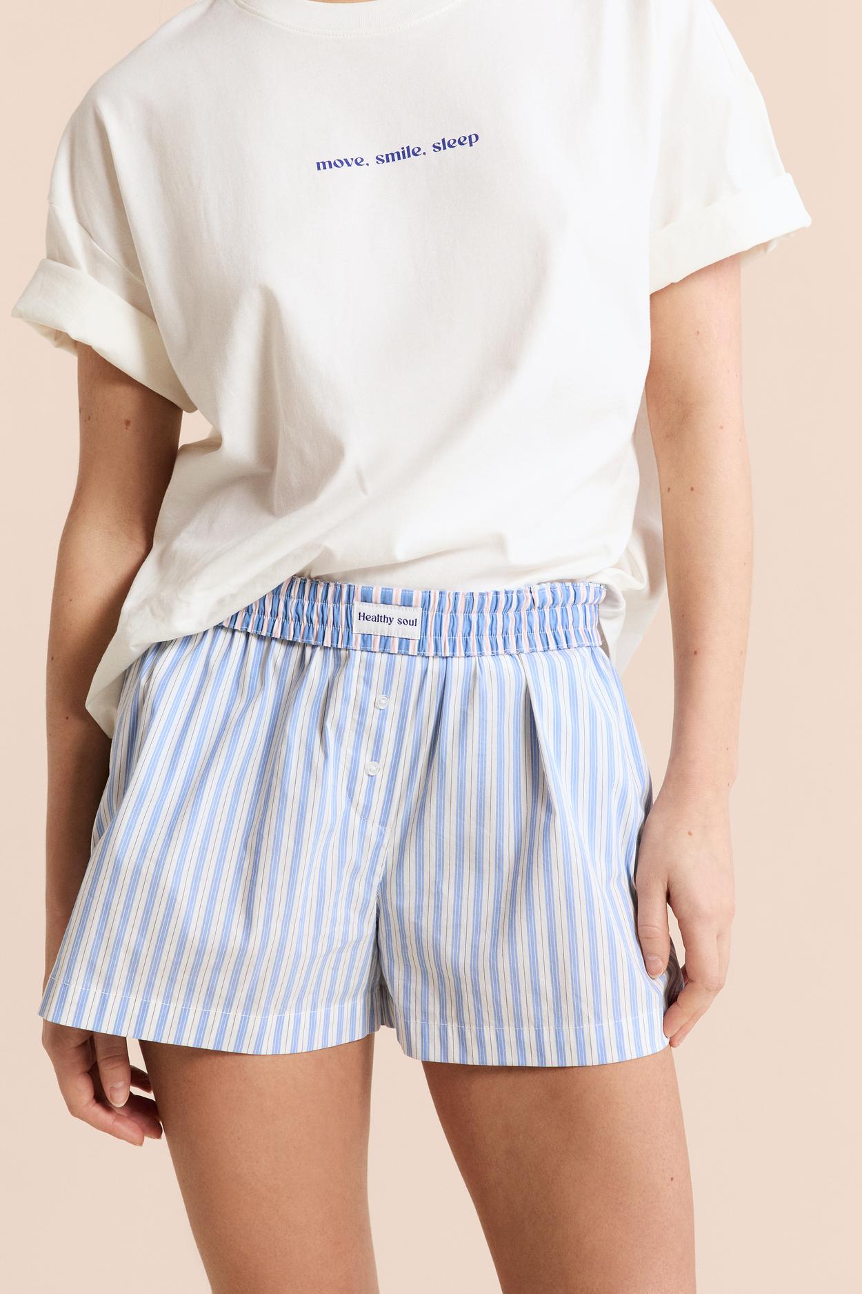 Szorty piżamowe we wzory z bawełną